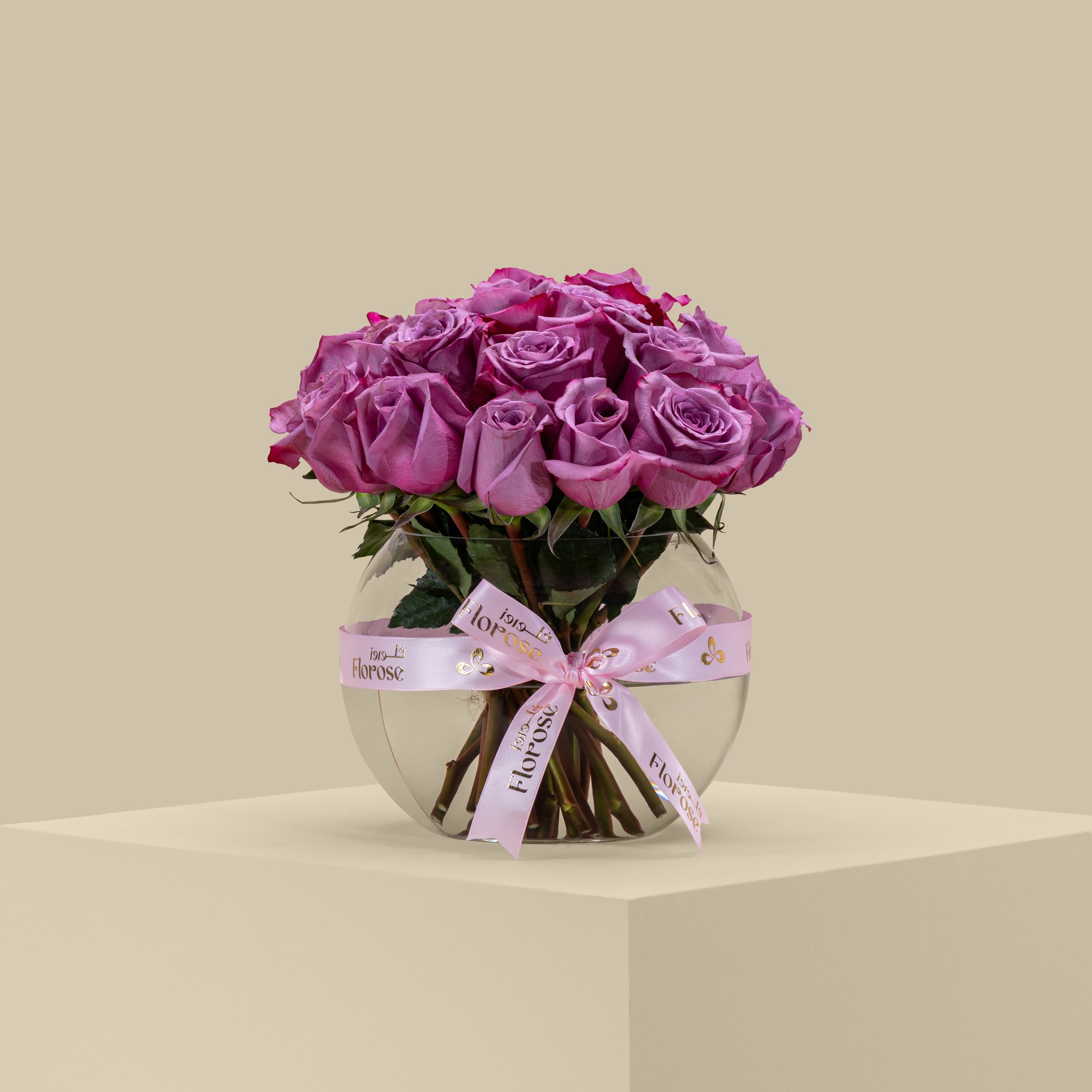 Bright Rose Vase Purple | 25 Flowers Bright Rose Vase Purple | 25 Flowers