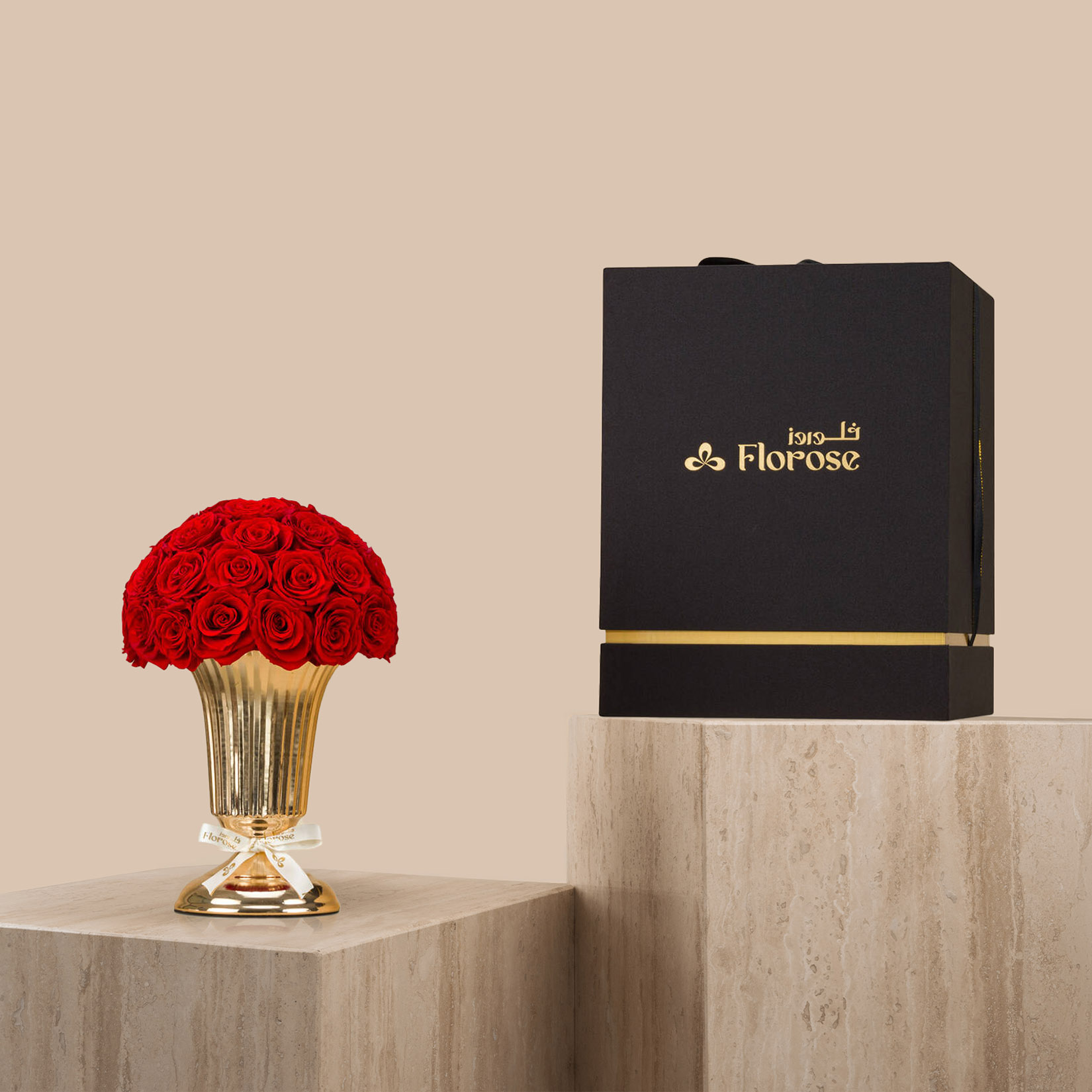 Preserved Red Roses Vase Preserved Red Roses Vase