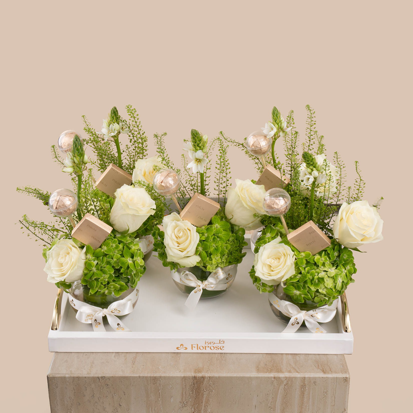 Patchi Chocolate Tray & Elegant Blooms Patchi Chocolate Tray & Elegant Blooms