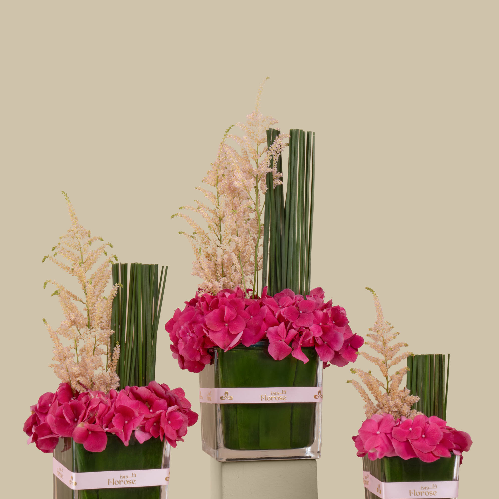 Crimson Beauty Square Vases Crimson Beauty Square Vases