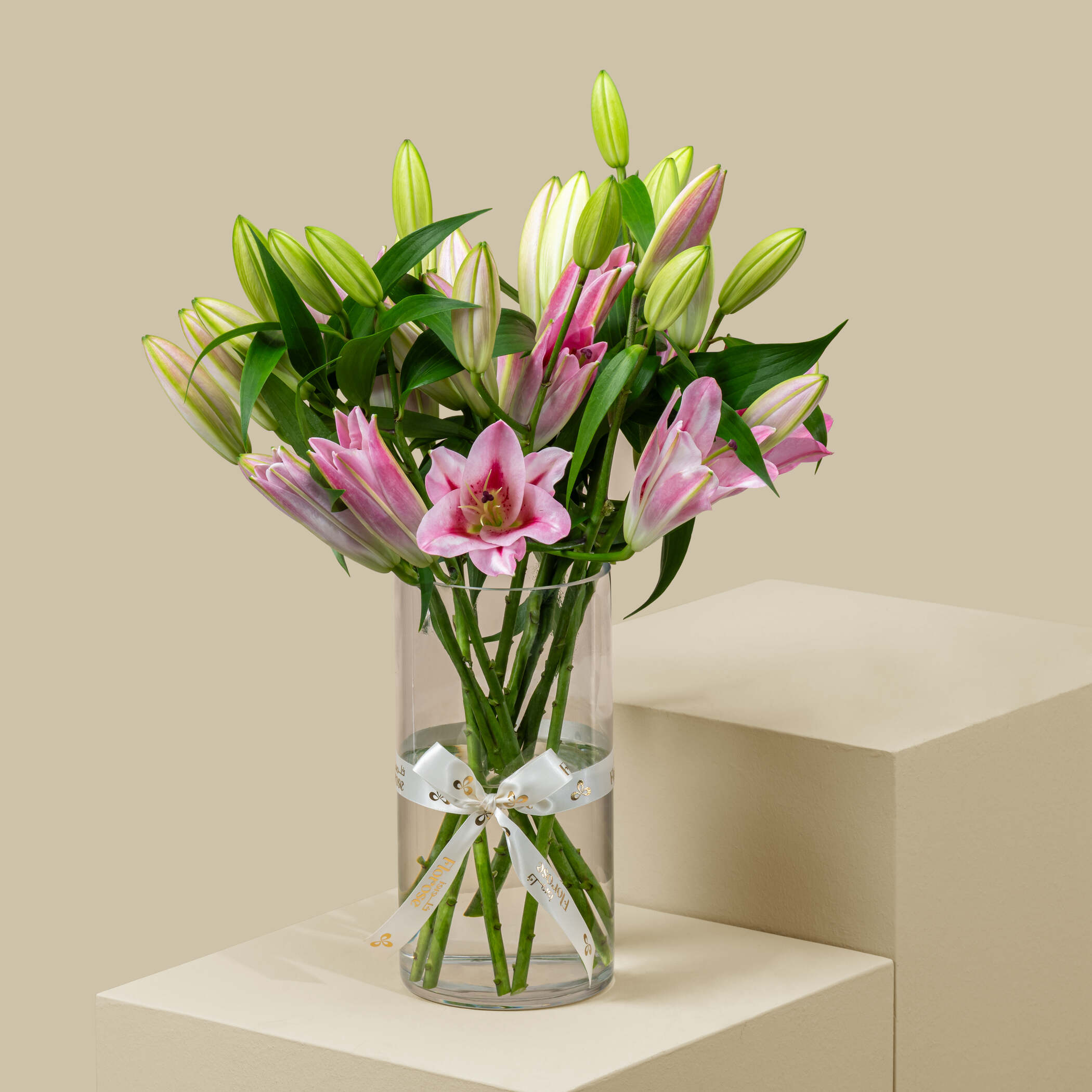 Elegant Pink Lily Vase Elegant Pink Lily Vase