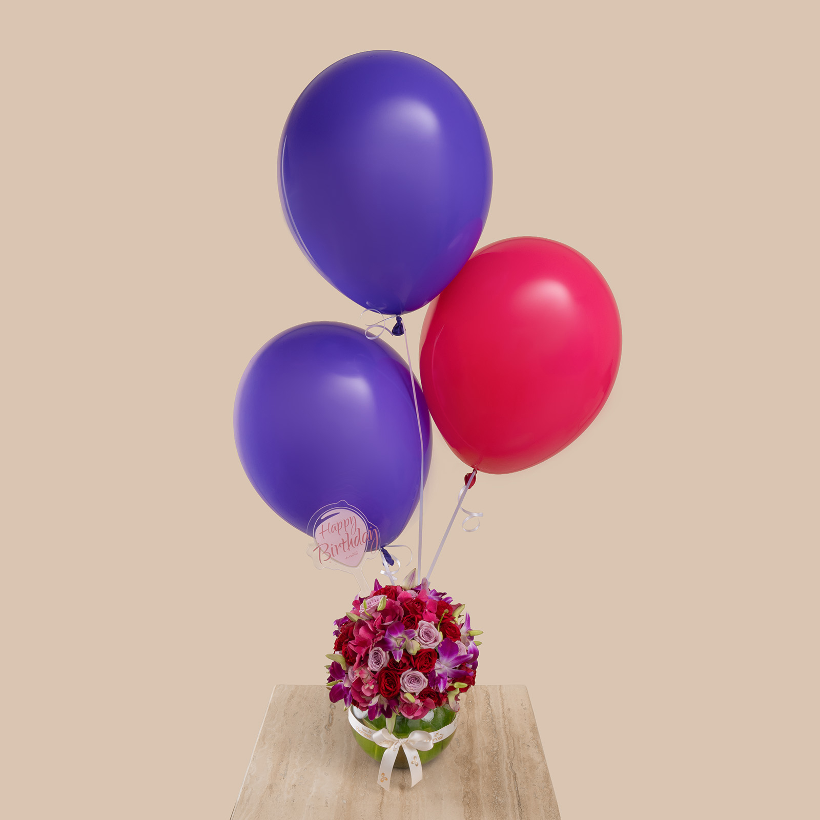 Purple Birthday Round Vase Purple Birthday Round Vase