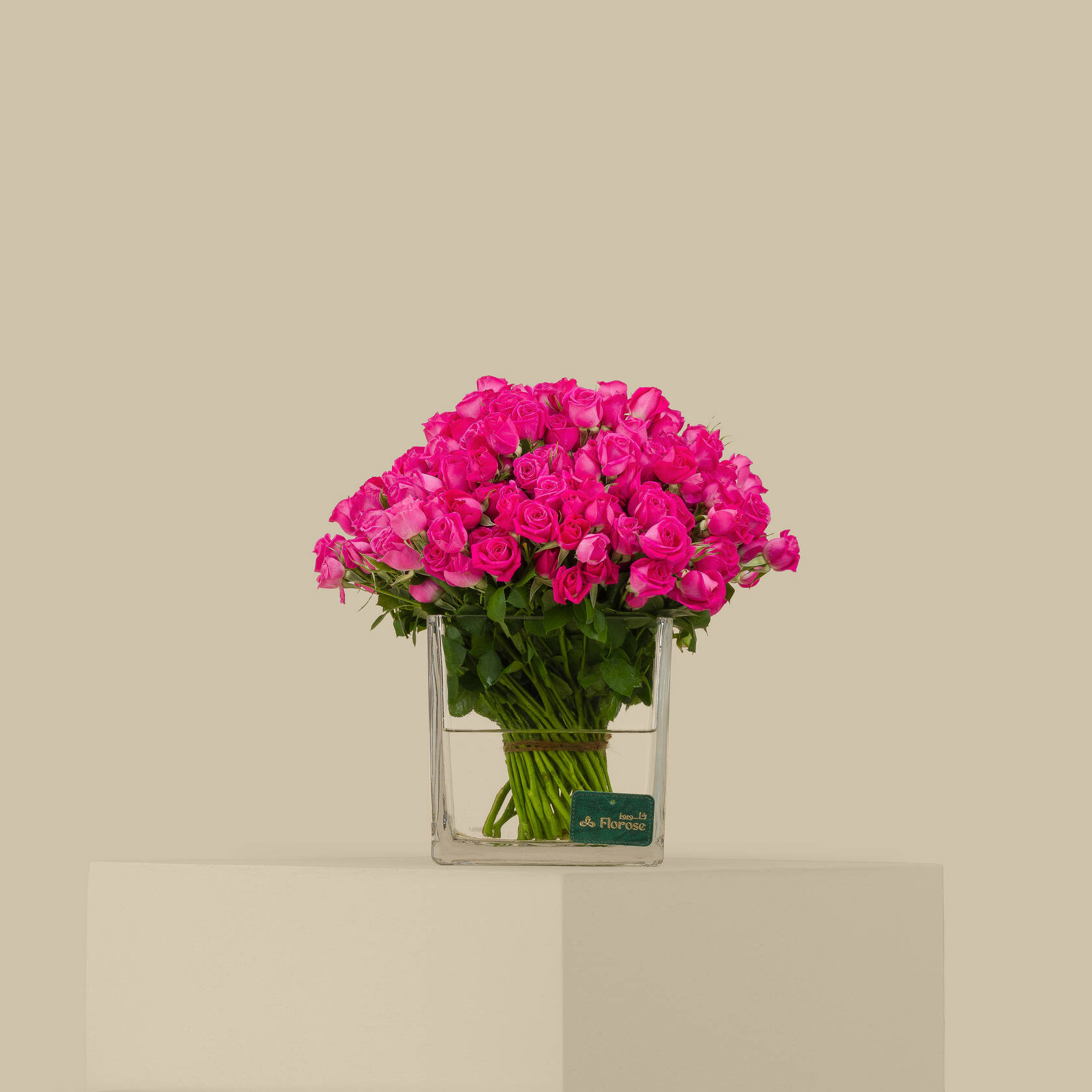 Glorious Spray Rose Square Vase Fuchsia | 30 Flowers Glorious Spray Rose Square Vase Fuchsia | 30 Flowers