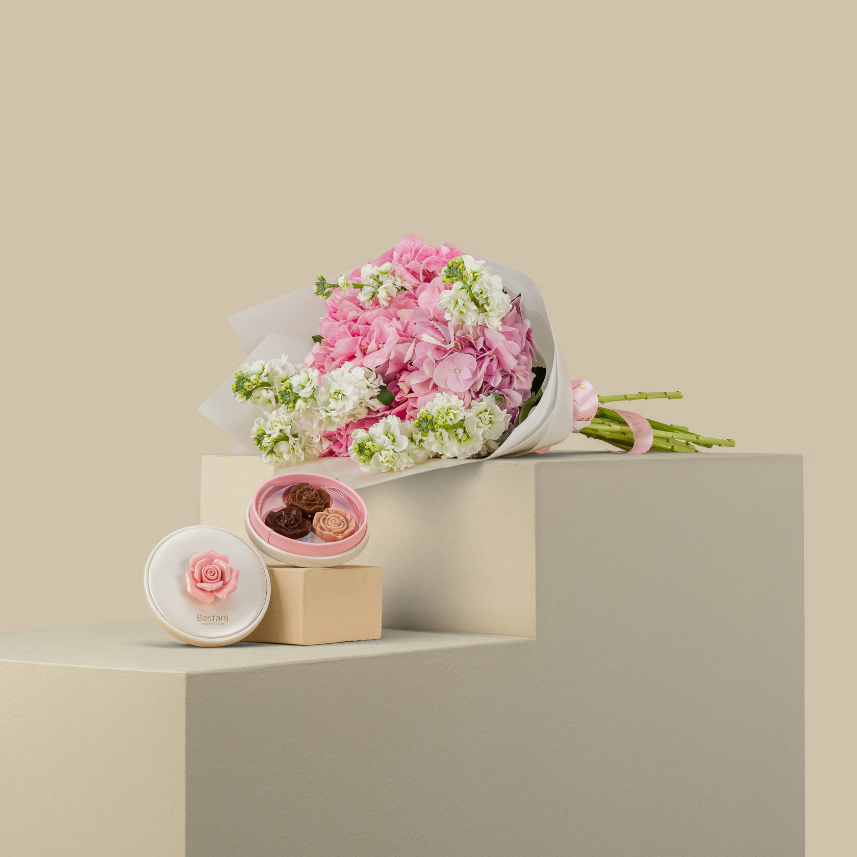 Bostani Small Box Of Rose Chocolates | Delightful Spring Bouquet Bostani Small Box Of Rose Chocolates | Delightful Spring Bouquet