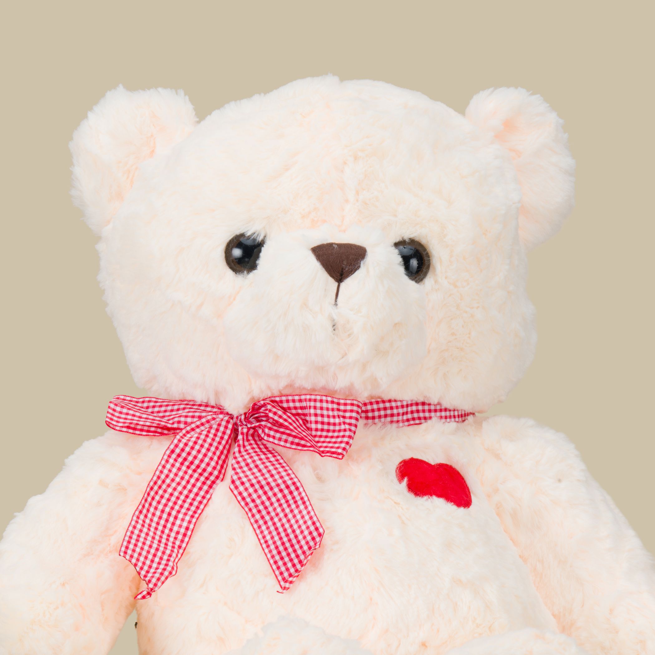 White Teddy Bear With Red Ribbon | 70 cm White Teddy Bear With Red Ribbon | 70 cm