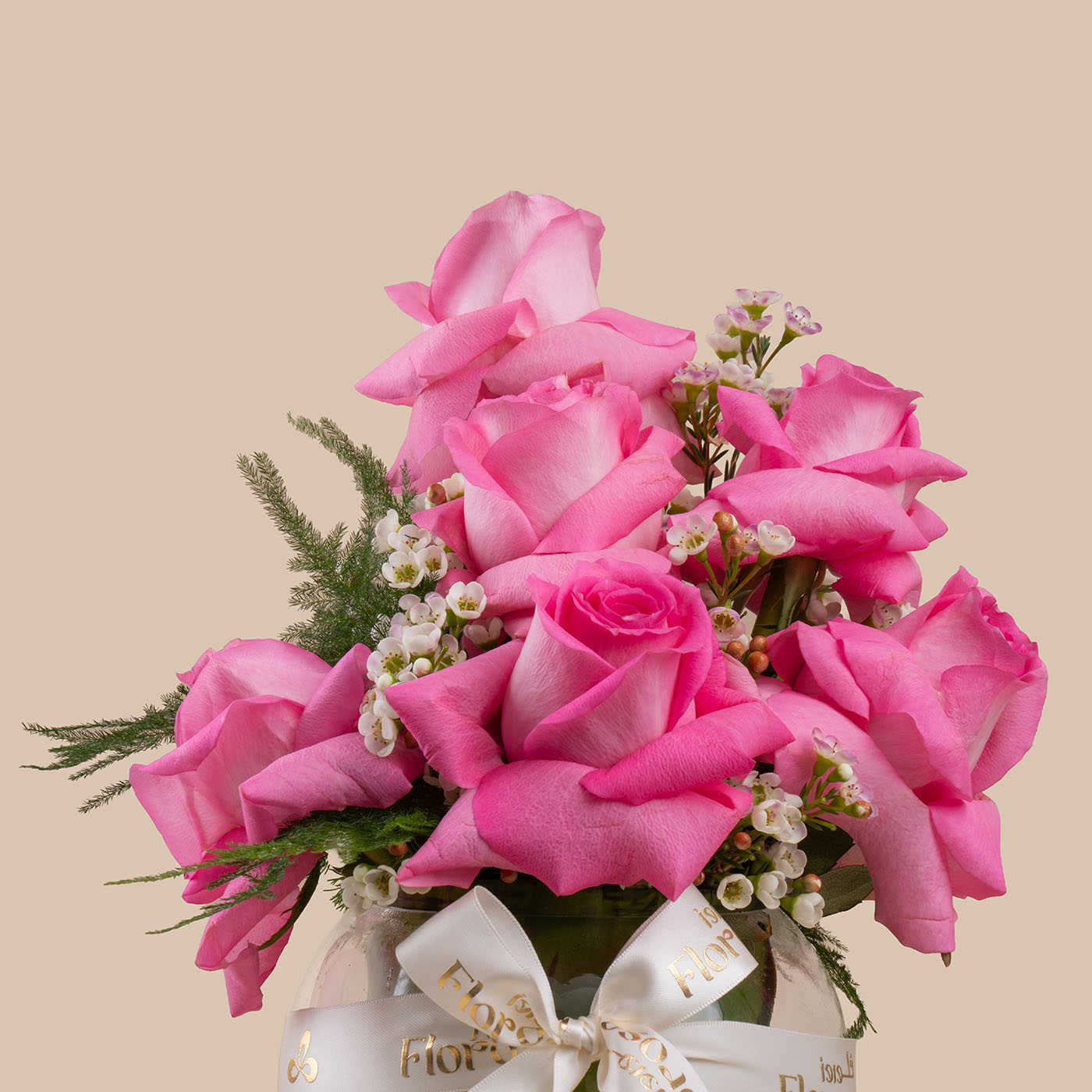 Sparkling Bloom Round Vase | Happy Birthday Topper Sparkling Bloom Round Vase | Happy Birthday Topper