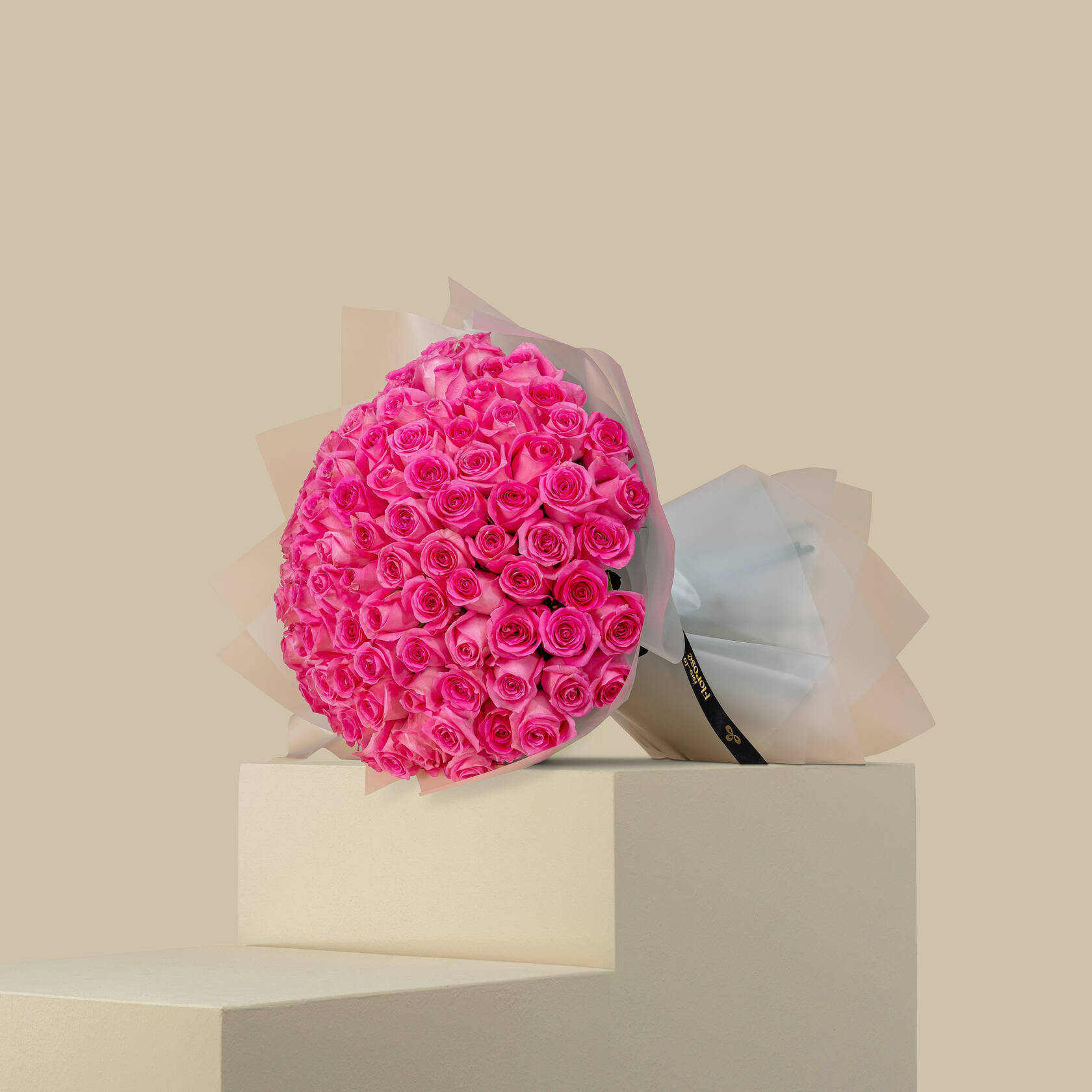 Beautiful Rose Bouquet Dark Pink | 100 Flowers Beautiful Rose Bouquet Dark Pink | 100 Flowers