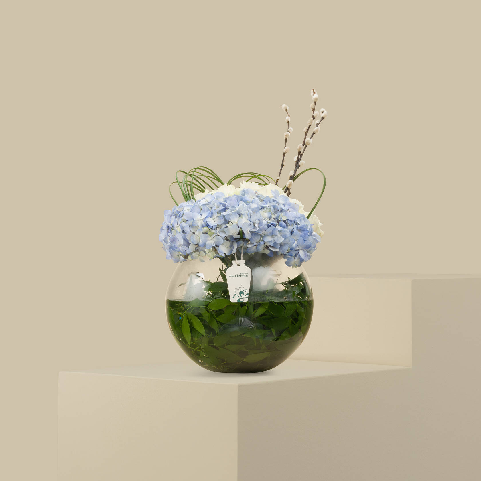 Clear Snow Round Vase Clear Snow Round Vase