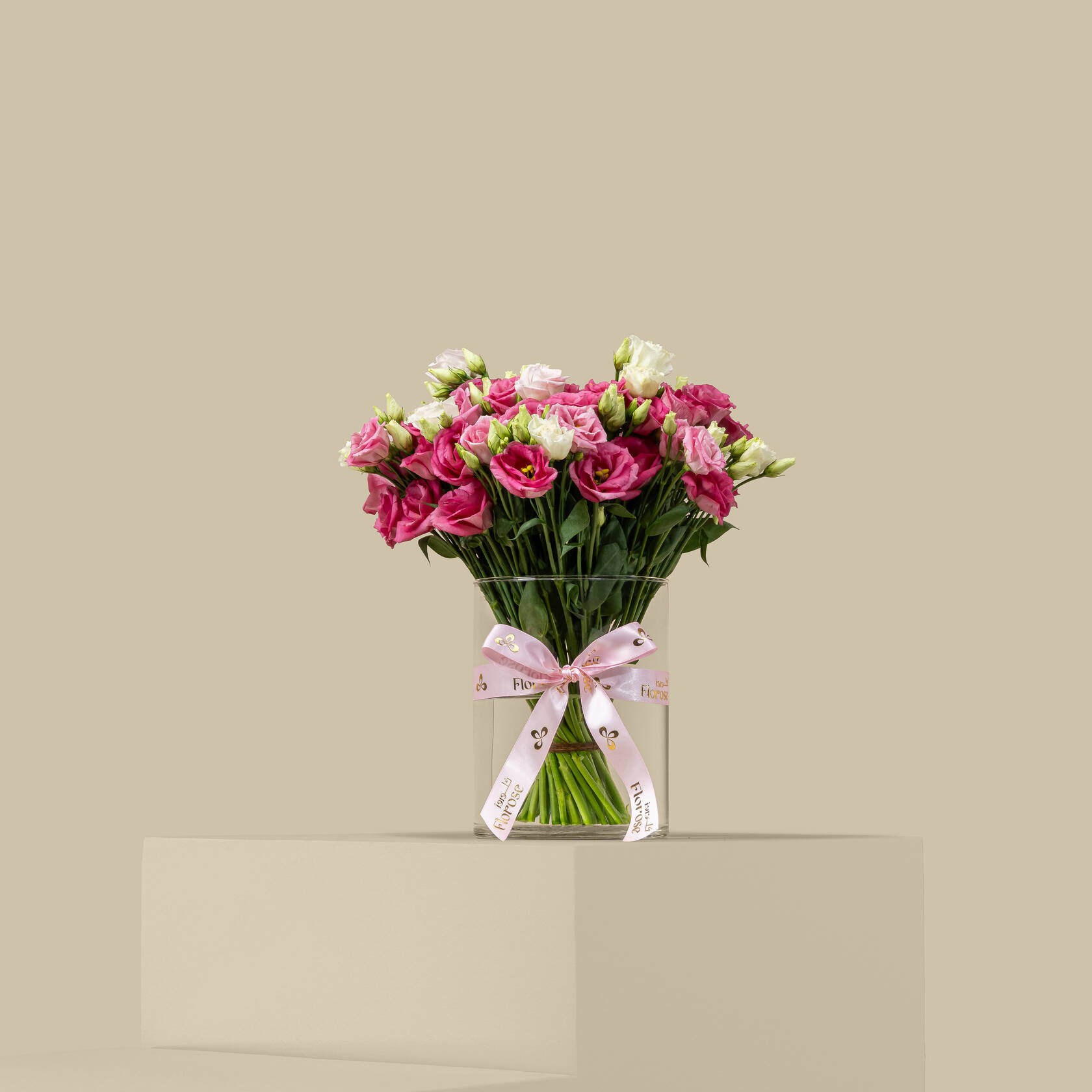Pink Eustoma Vase Pink Eustoma Vase