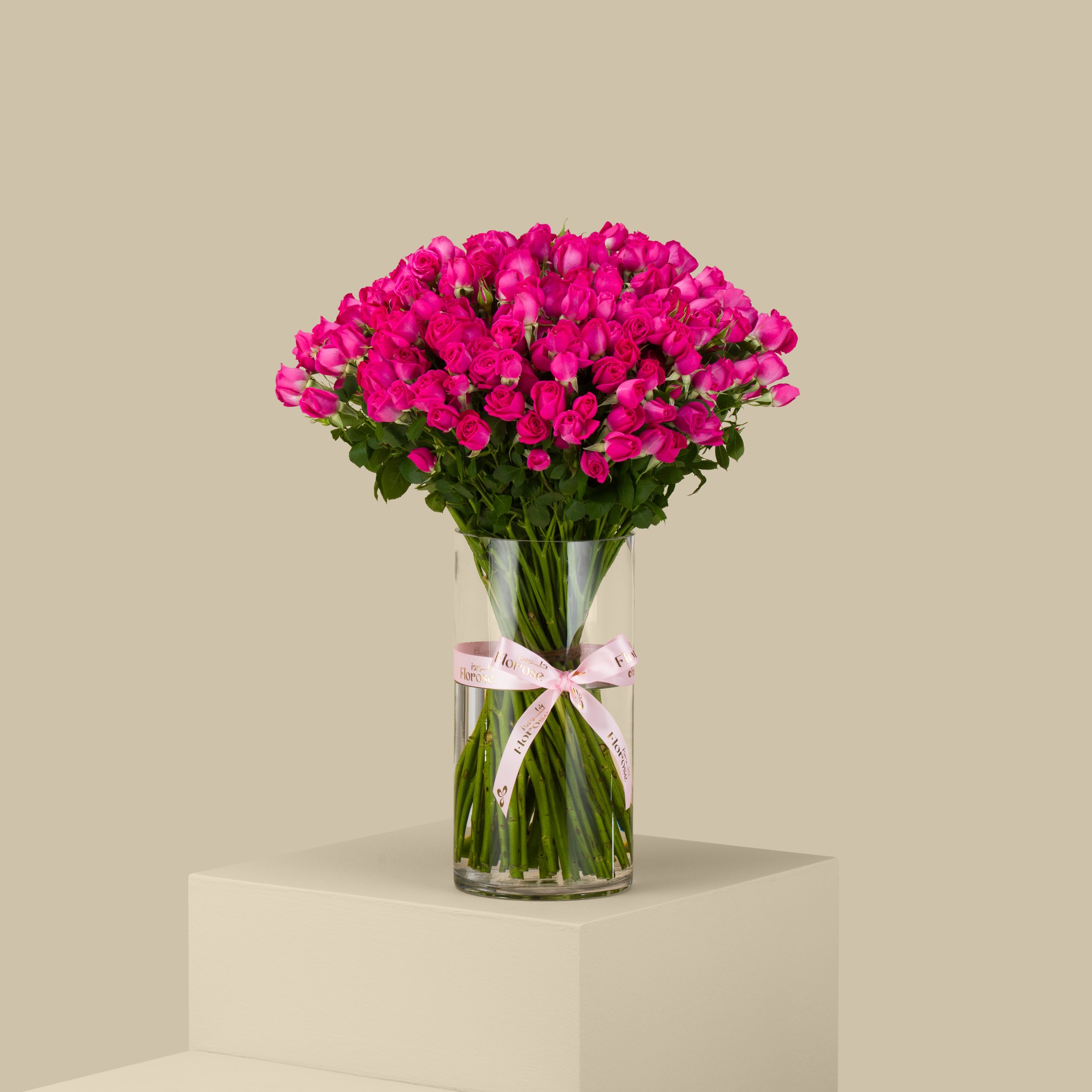 Inspiring Spray Rose Vase Fuchsia | 50 Flowers Inspiring Spray Rose Vase Fuchsia | 50 Flowers