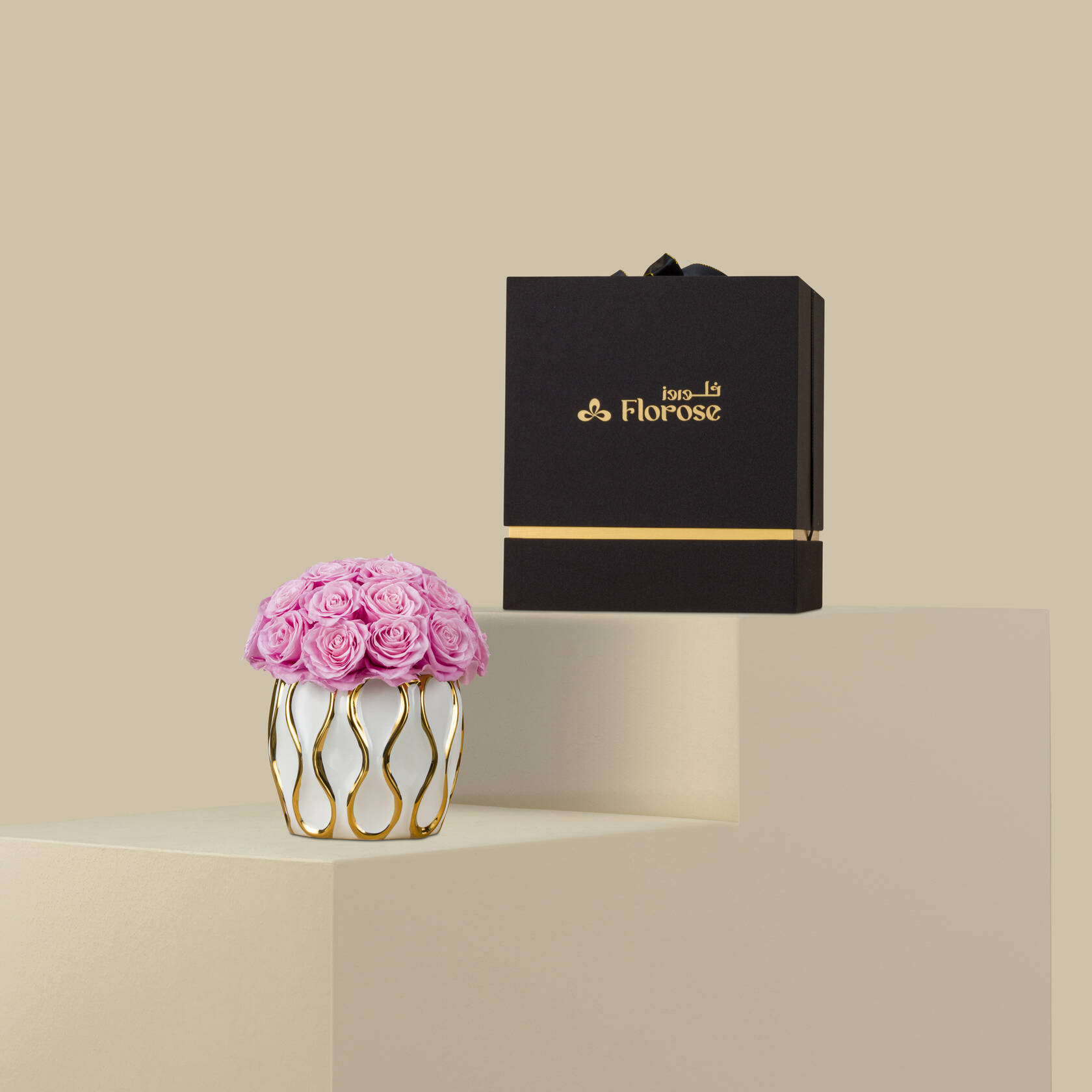Preserved Roses Vase | Pink Preserved Roses Vase | Pink