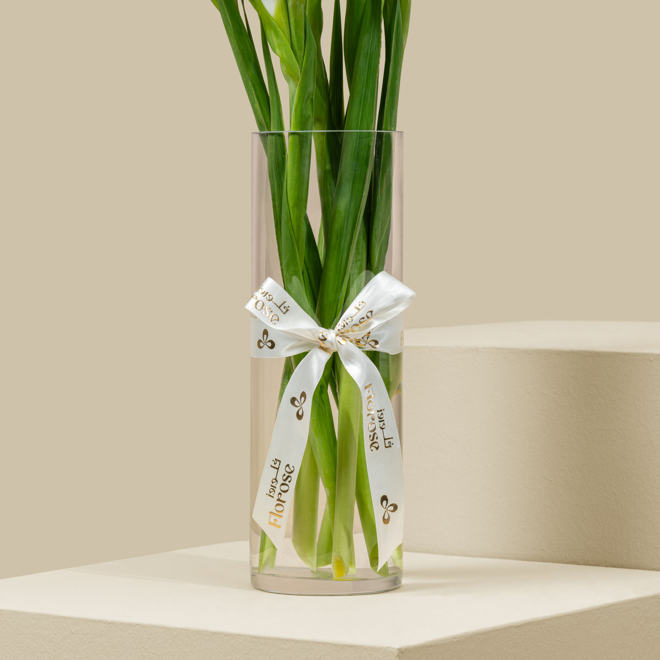 White Gladiolus Vase White Gladiolus Vase