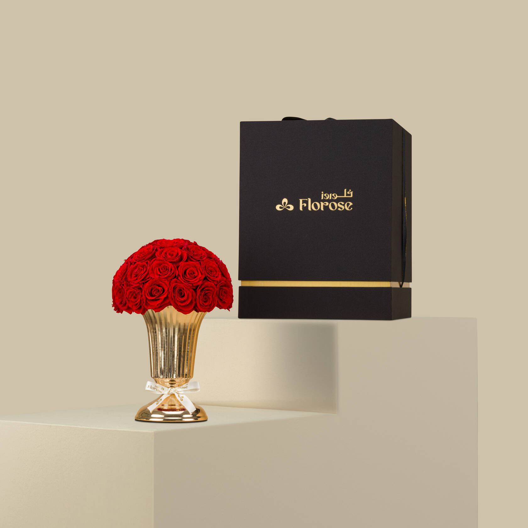 Preserved Red Roses Vase Preserved Red Roses Vase