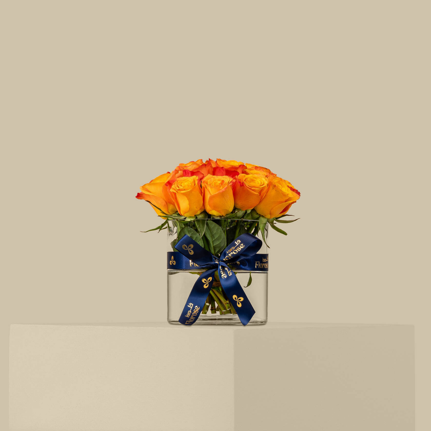 Unique Rose Vase Orange | 20 Flowers Unique Rose Vase Orange | 20 Flowers