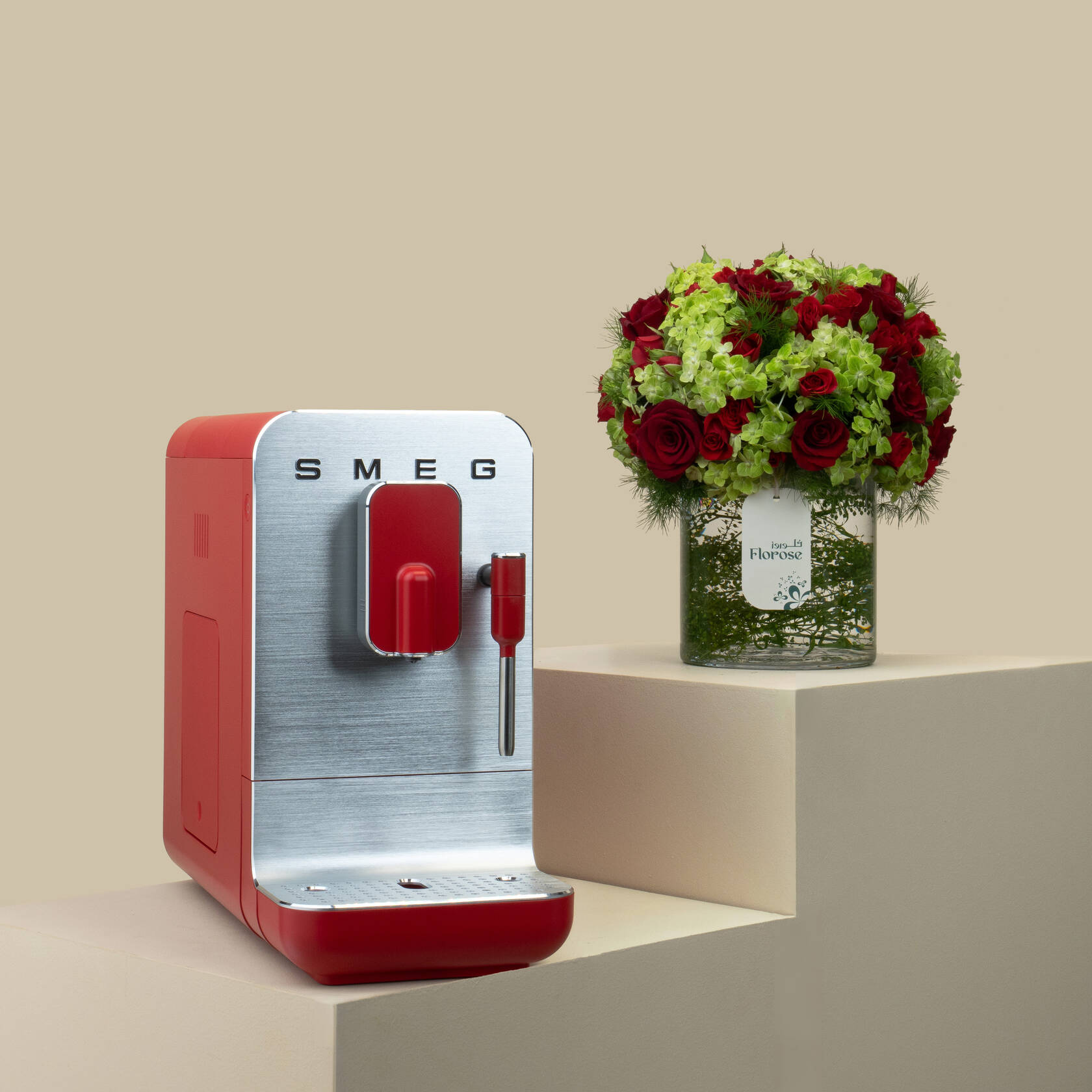 Smeg 50's Style Espresso Automatic Coffee Machine Red | Spring Vase Smeg 50's Style Espresso Automatic Coffee Machine Red | Spring Vase