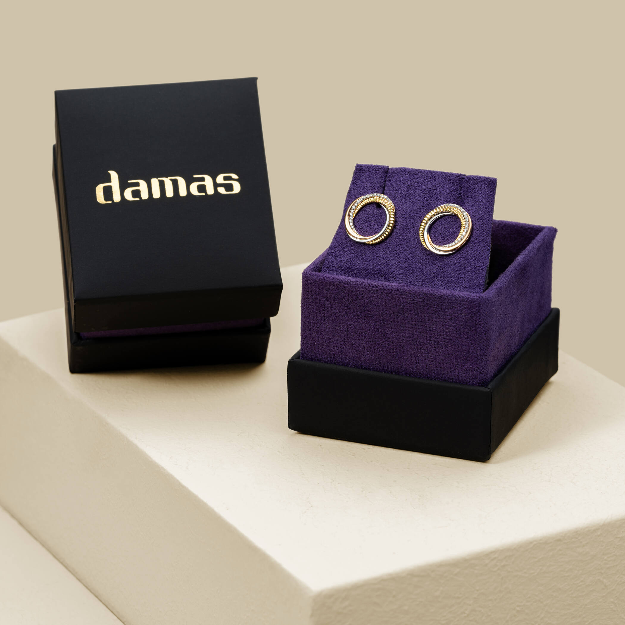 Damas | Revolve Trio Gold with Diamonds Earrings Damas | Revolve Trio Gold with Diamonds Earrings