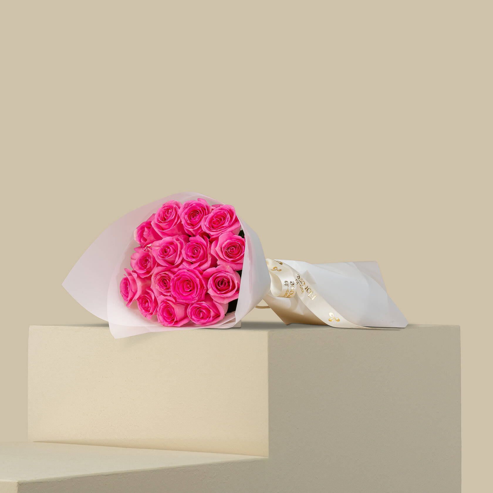 Passionate Rose Bouquet Dark Pink | 15 Flowers Passionate Rose Bouquet Dark Pink | 15 Flowers