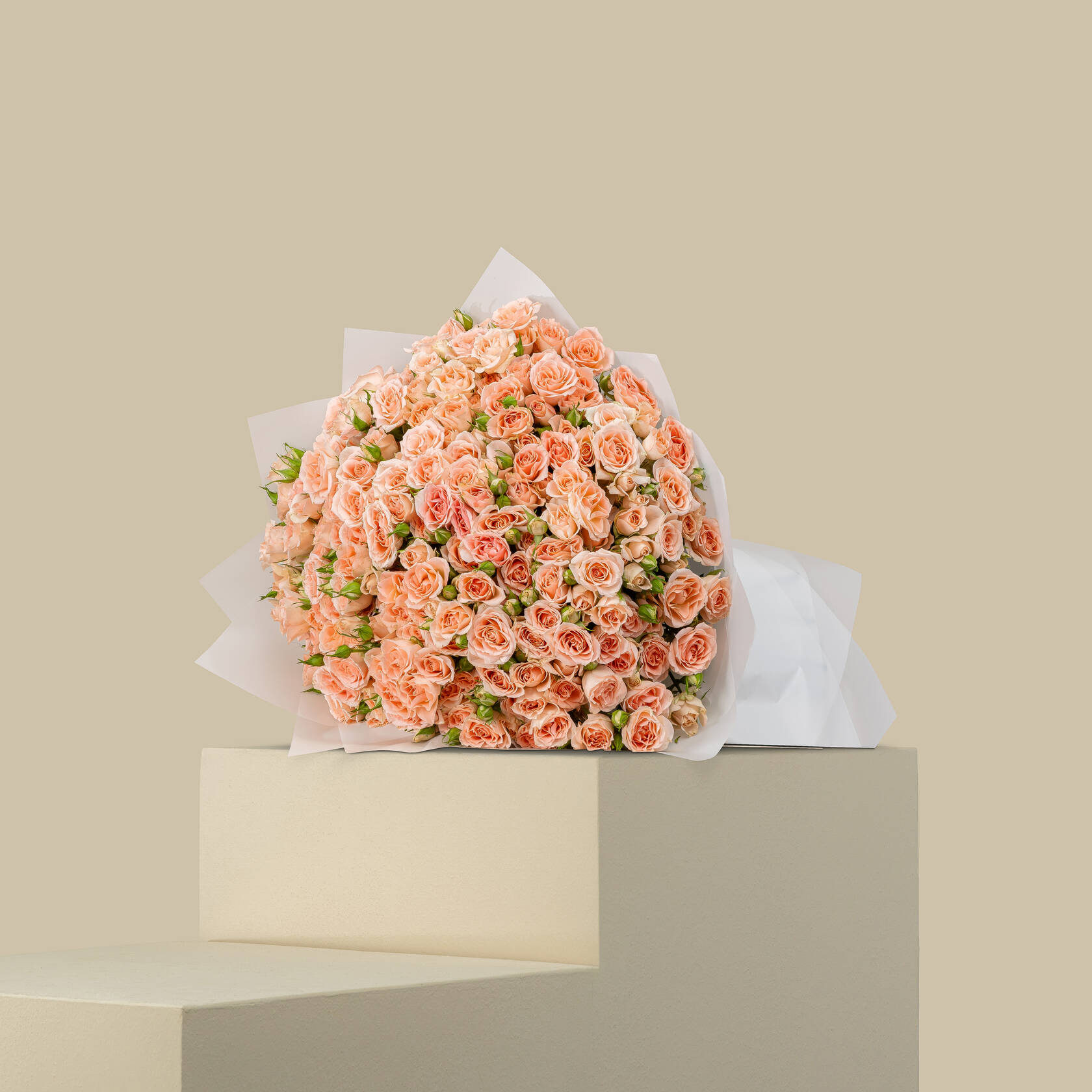 Sparkling Spray Rose Bouquet Peach | 50 Flowers Sparkling Spray Rose Bouquet Peach | 50 Flowers