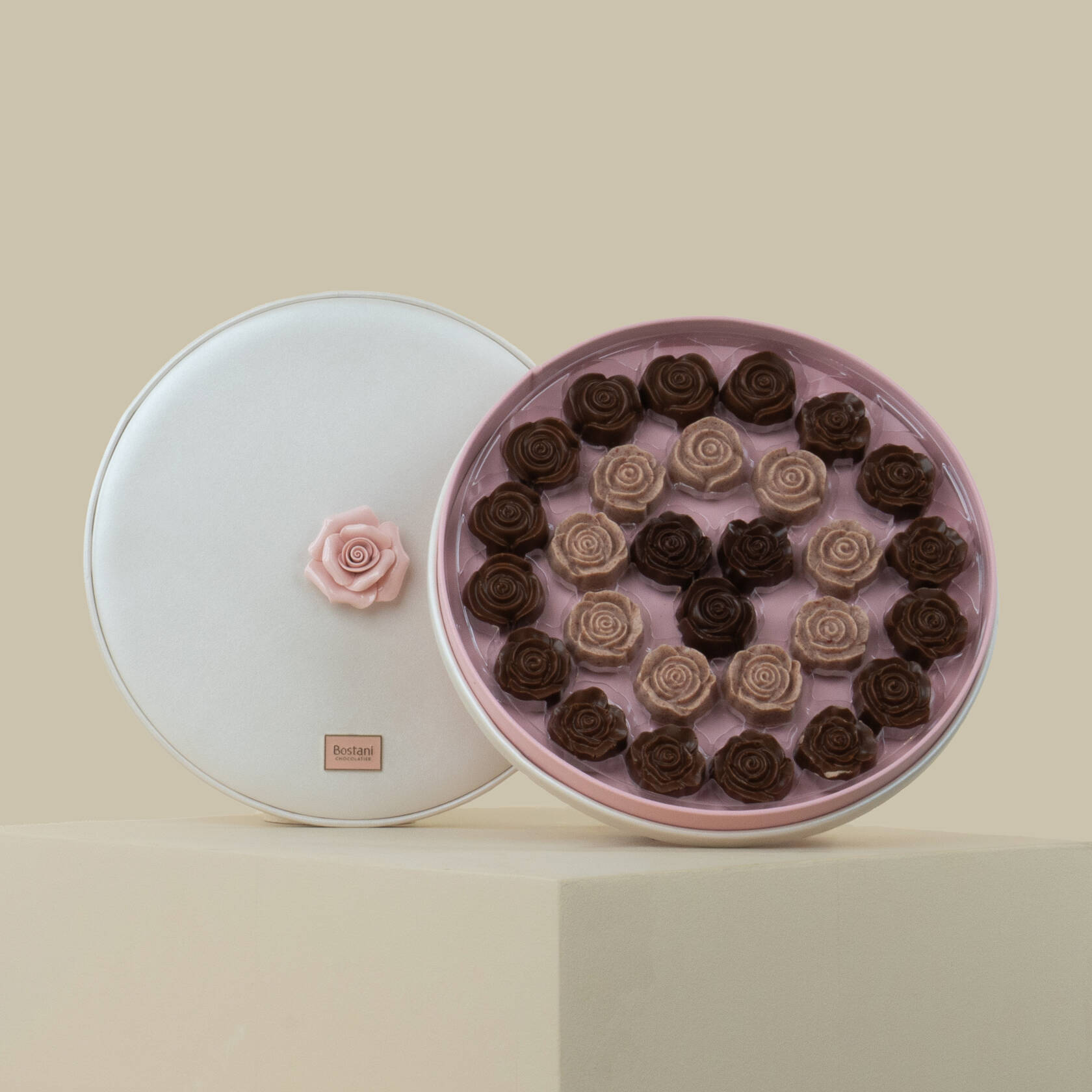 Bostani | Large Box 28 Pcs Of Rose Chocolates Bostani | Large Box 28 Pcs Of Rose Chocolates