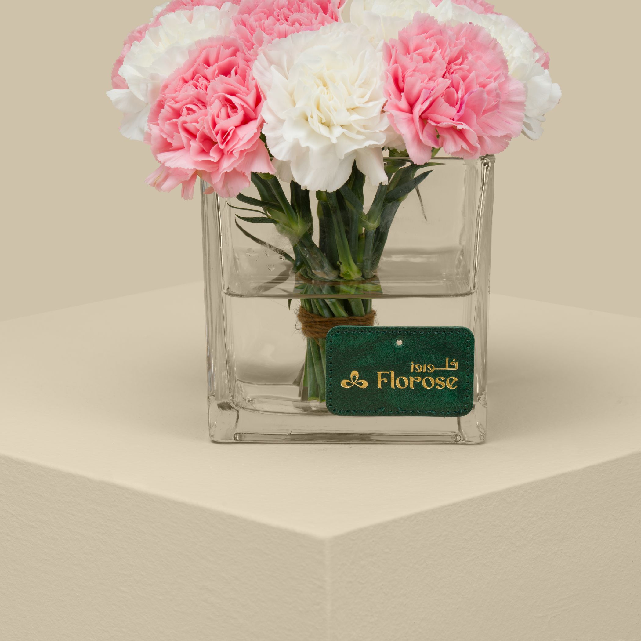 Carnation Mix Square Vase Carnation Mix Square Vase