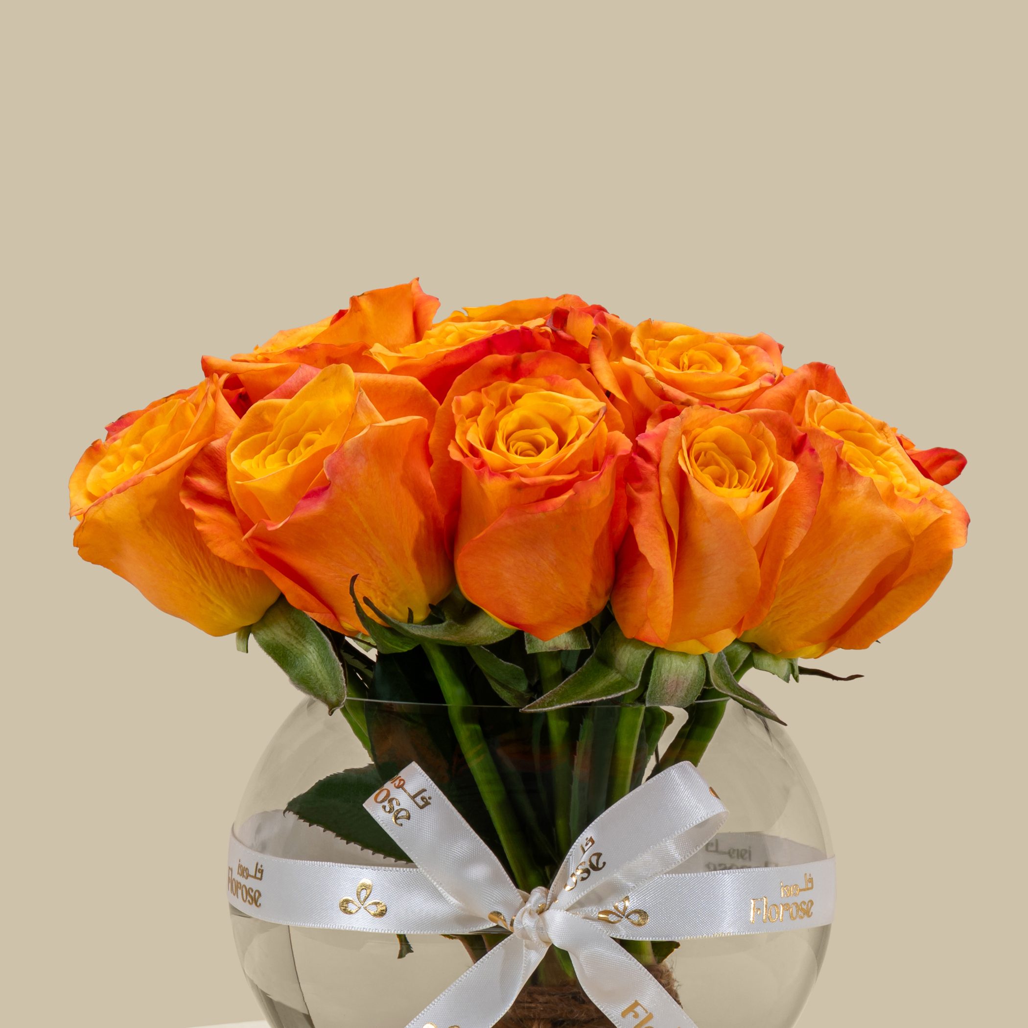 Stunning Rose Vase Orange | 15 Flowers Stunning Rose Vase Orange | 15 Flowers