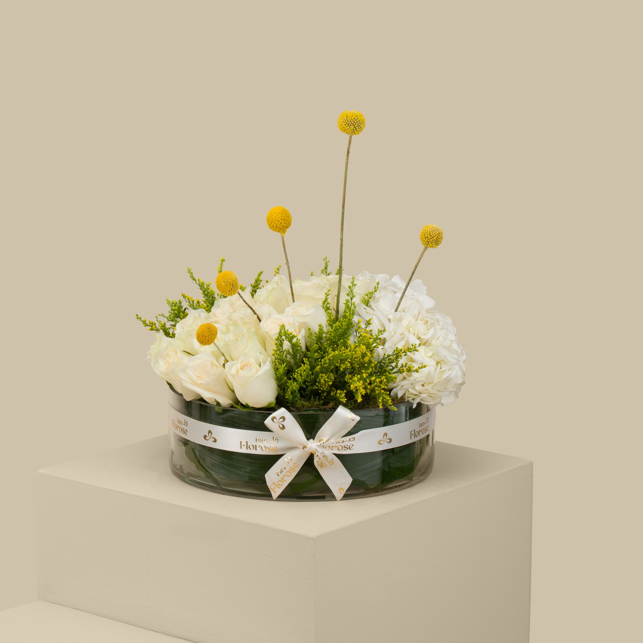 White Bloom Round Vase White Bloom Round Vase