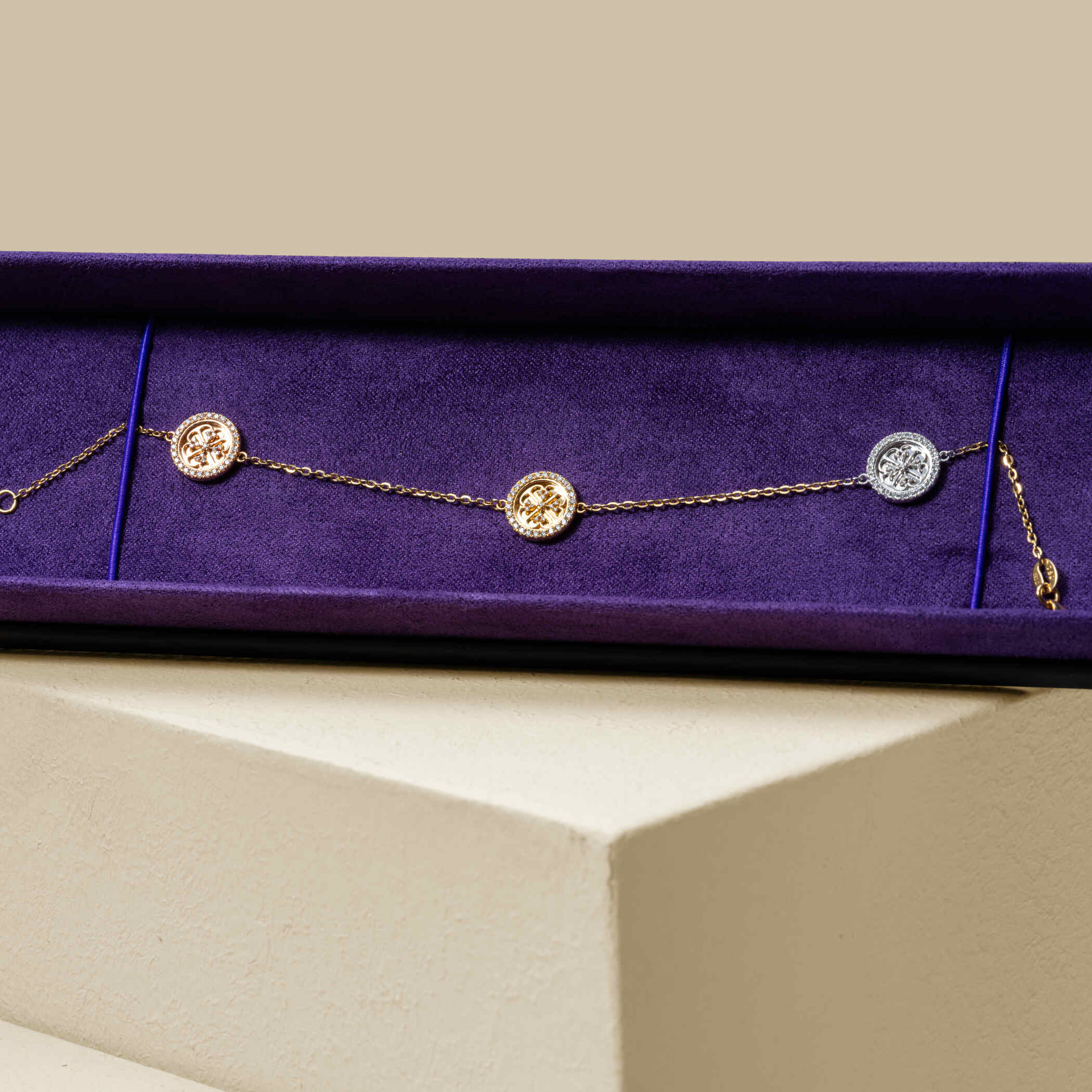 Damas | Lace Oria Yellow White and Rose Gold Bracelet Damas | Lace Oria Yellow White and Rose Gold Bracelet