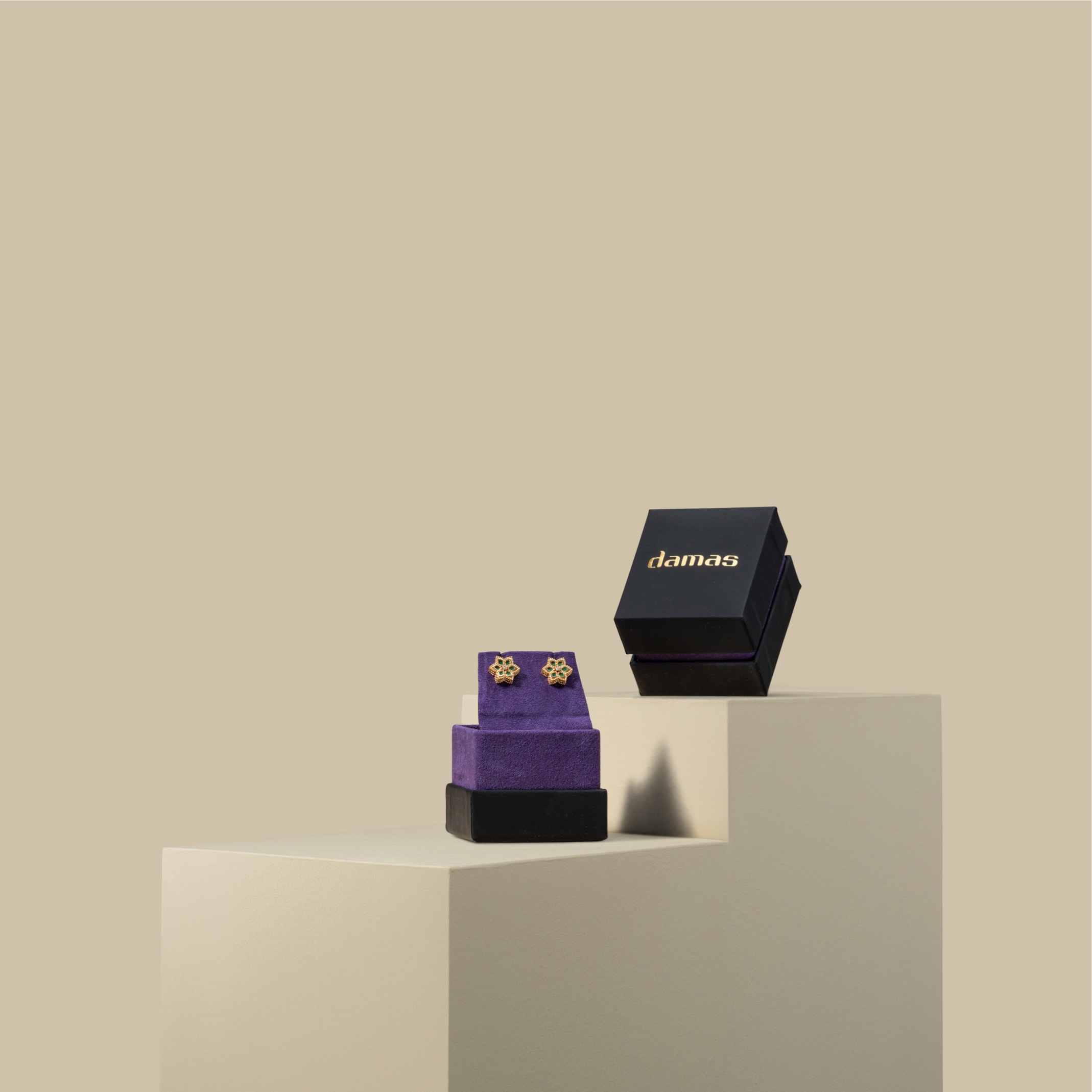 Damas | Stella D'Oro Rose Gold Diamond And Malachite Earrings Damas | Stella D'Oro Rose Gold Diamond And Malachite Earrings