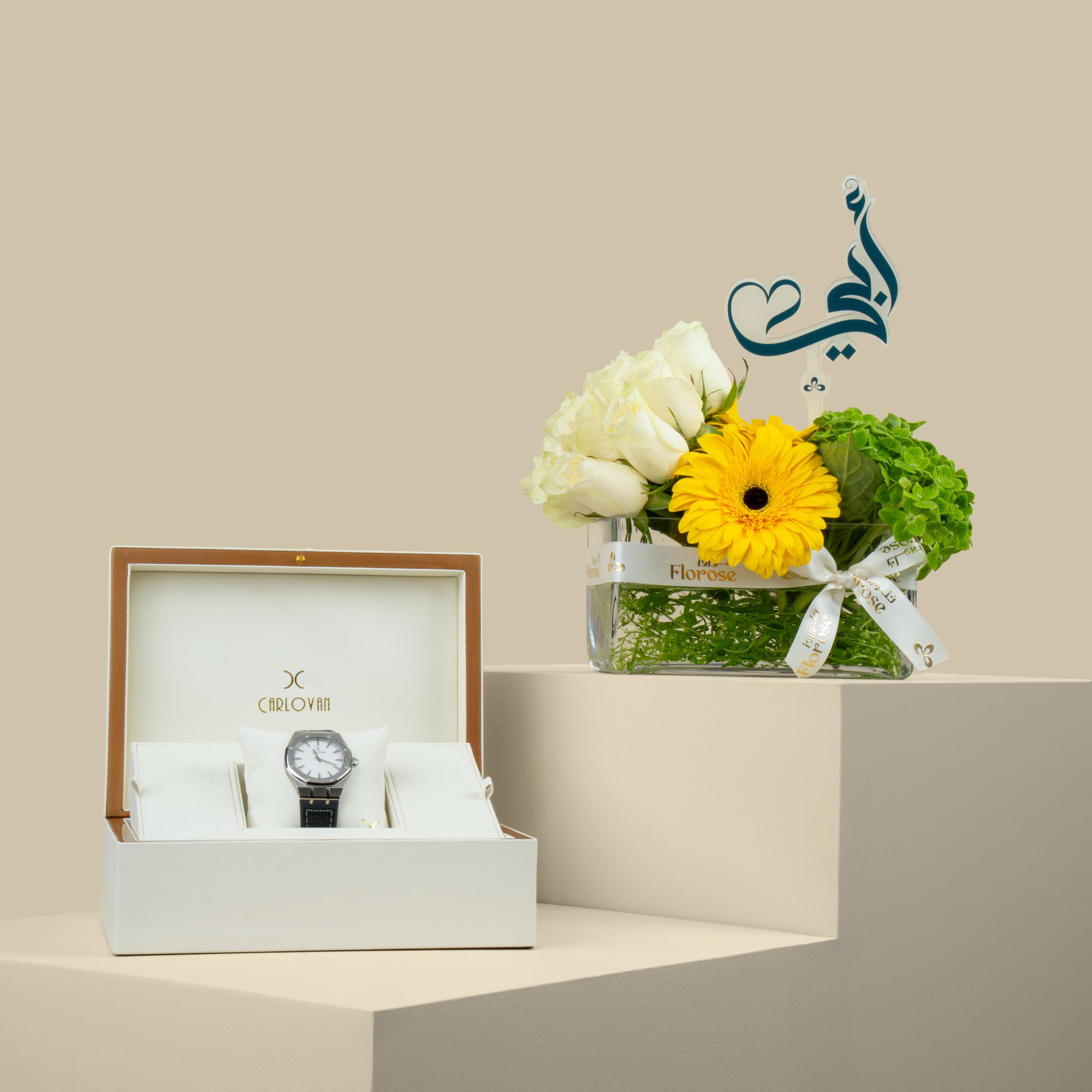 ساعة رجالية الماس من كارلوفان | مزهرية الفجر مع تغريسة أبي ساعة رجالية الماس من كارلوفان | مزهرية الفجر مع تغريسة أبي