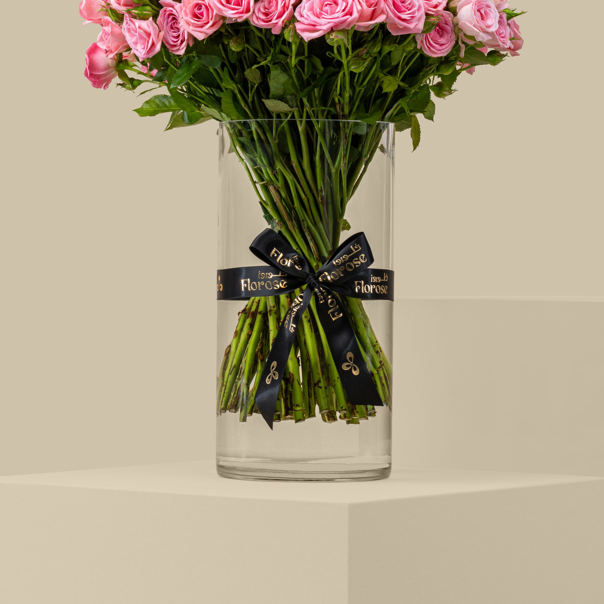 Inspiring Spray Rose Vase Pink | 50 Flowers Inspiring Spray Rose Vase Pink | 50 Flowers