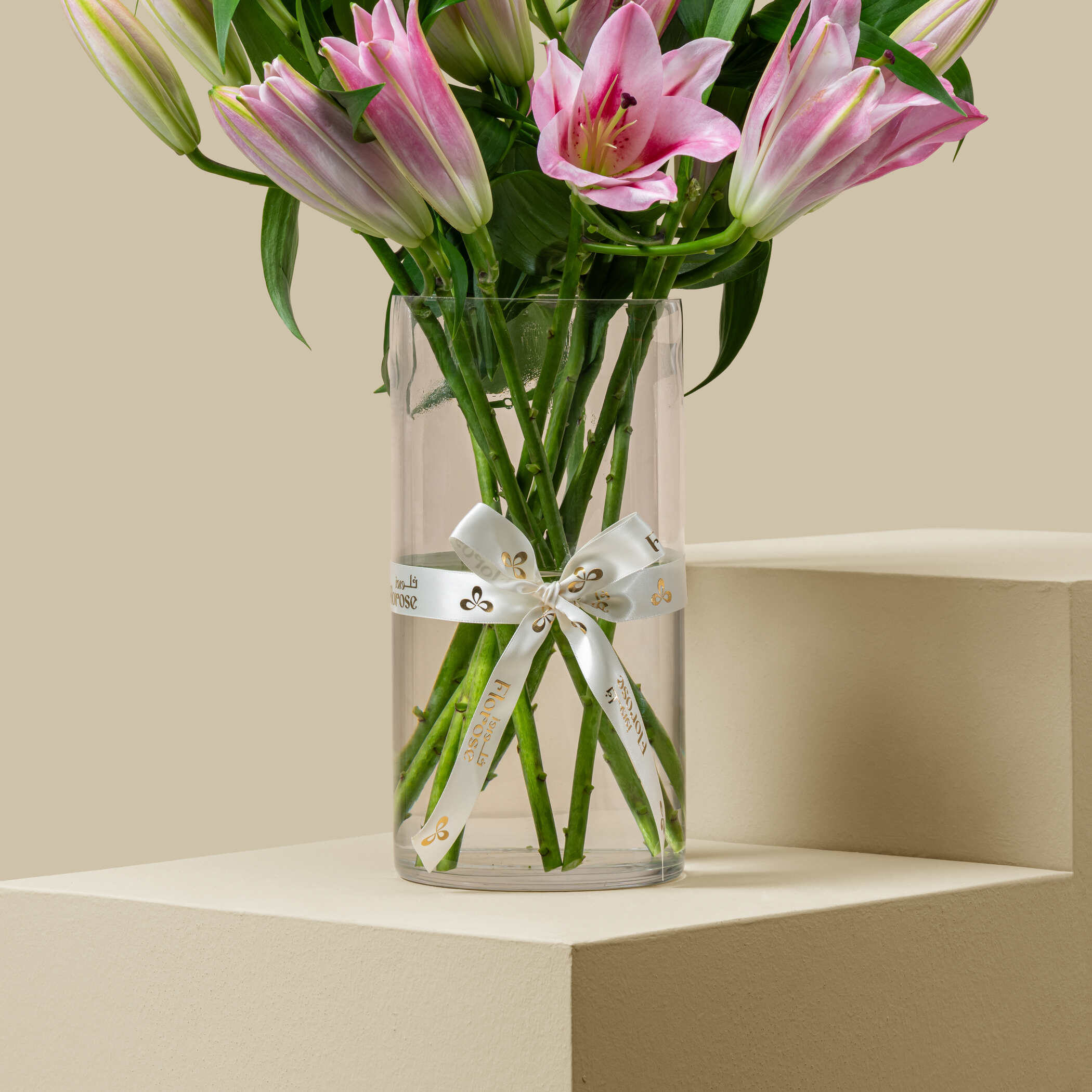 Elegant Pink Lily Vase Elegant Pink Lily Vase