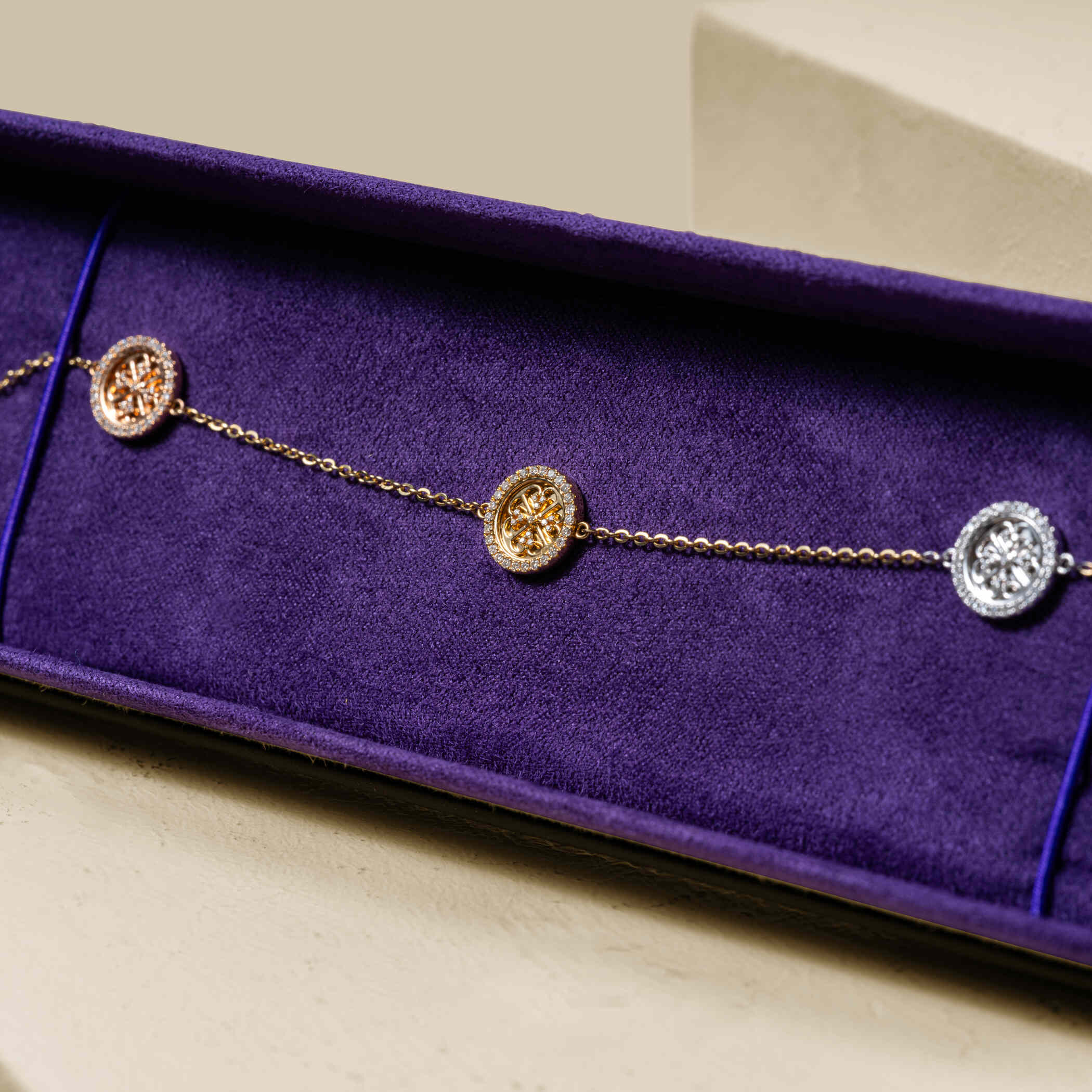 Damas | Lace Oria Yellow White and Rose Gold Bracelet Damas | Lace Oria Yellow White and Rose Gold Bracelet