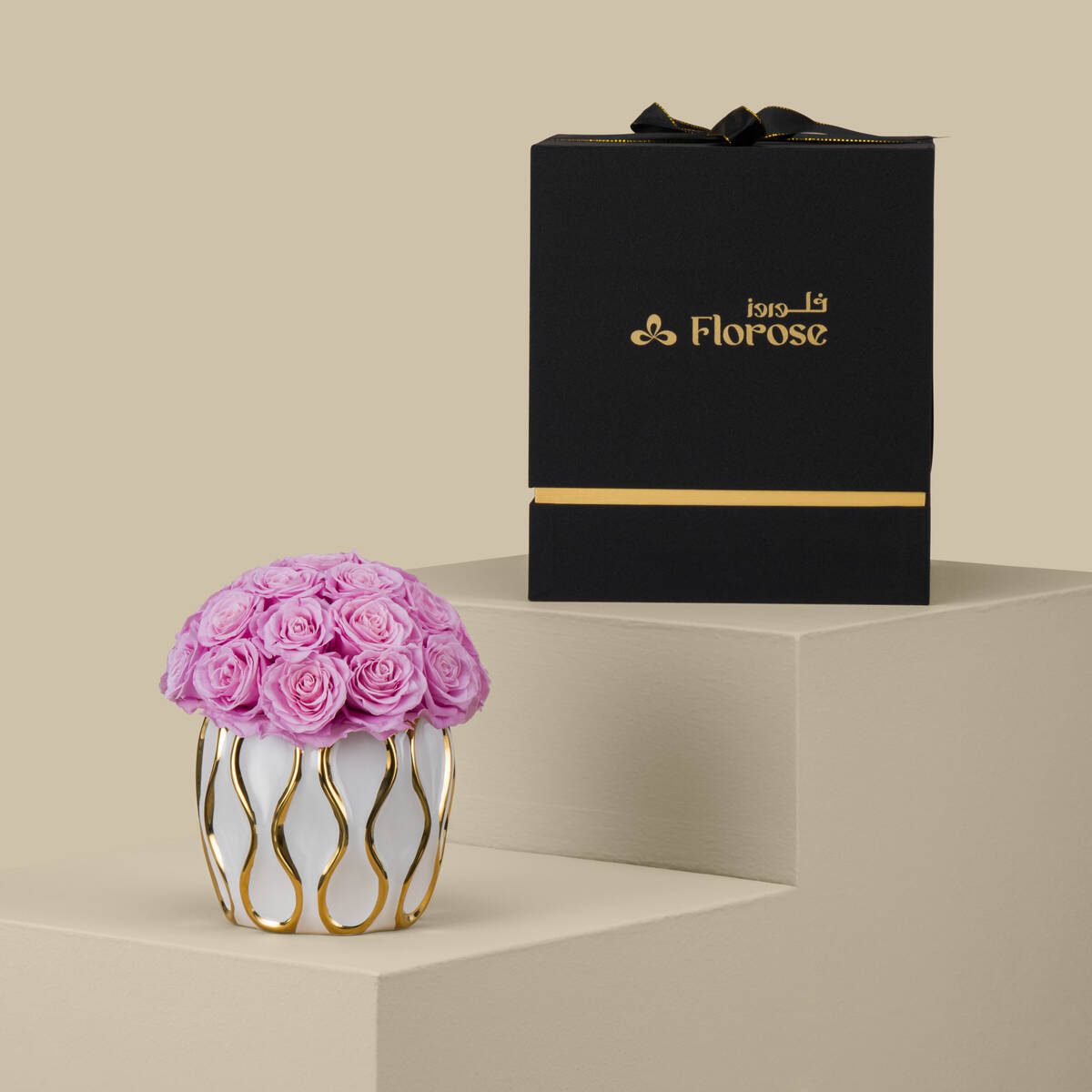 Preserved Roses Vase | Pink Preserved Roses Vase | Pink