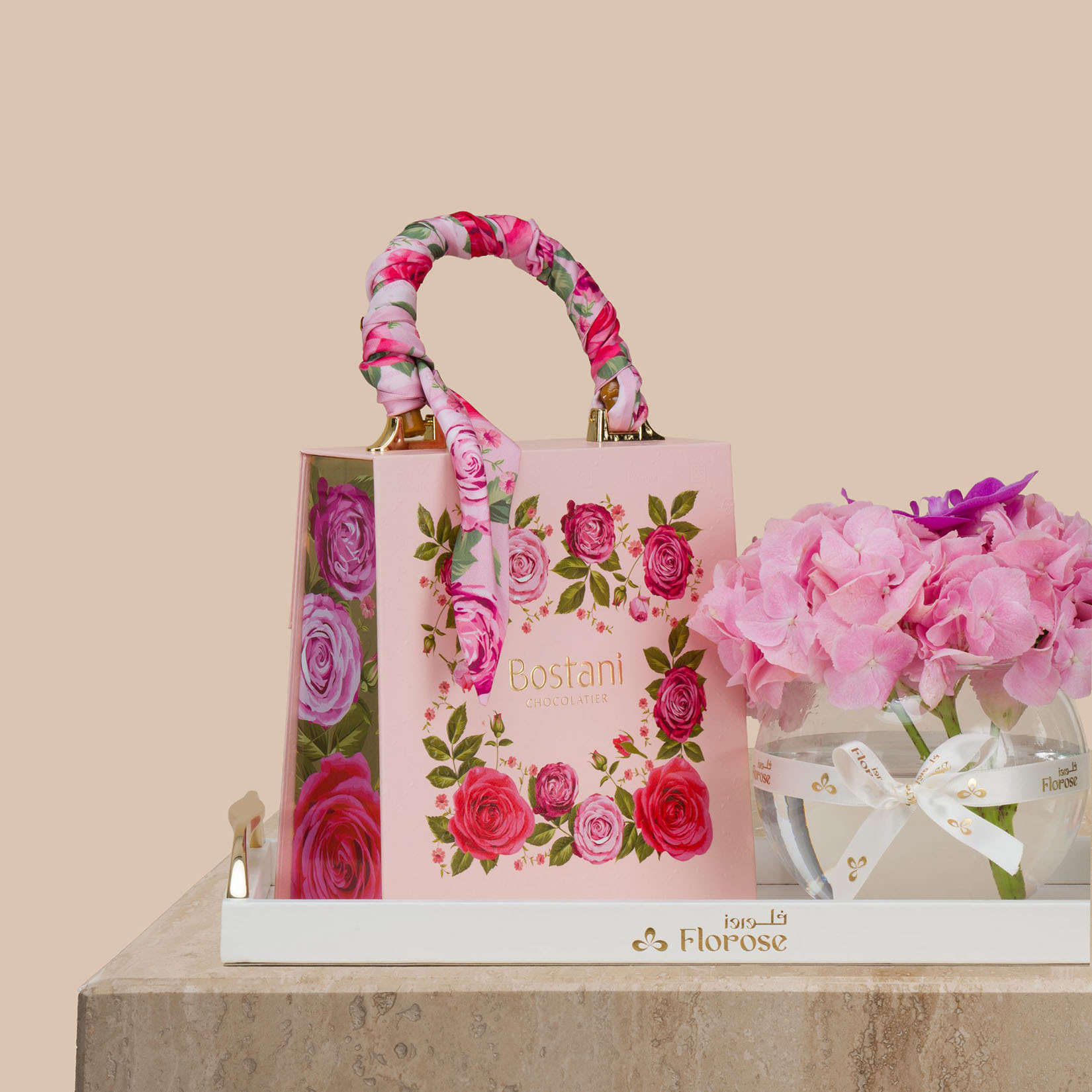 Bostani Large Box Of Roses Chocolate Bag | Vase Tender Bostani Large Box Of Roses Chocolate Bag | Vase Tender
