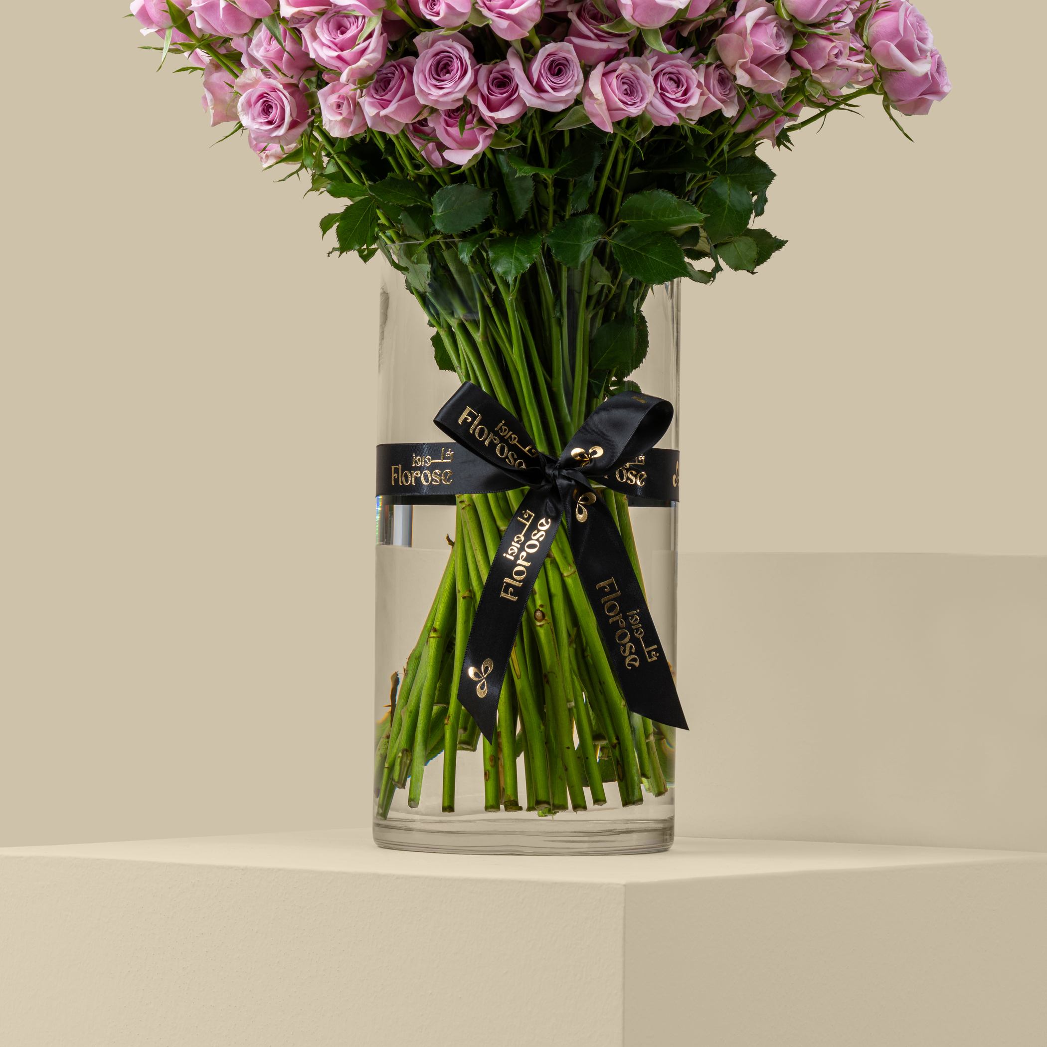 Inspiring Spray Rose Vase Light Purple | 50 Flowers Inspiring Spray Rose Vase Light Purple | 50 Flowers