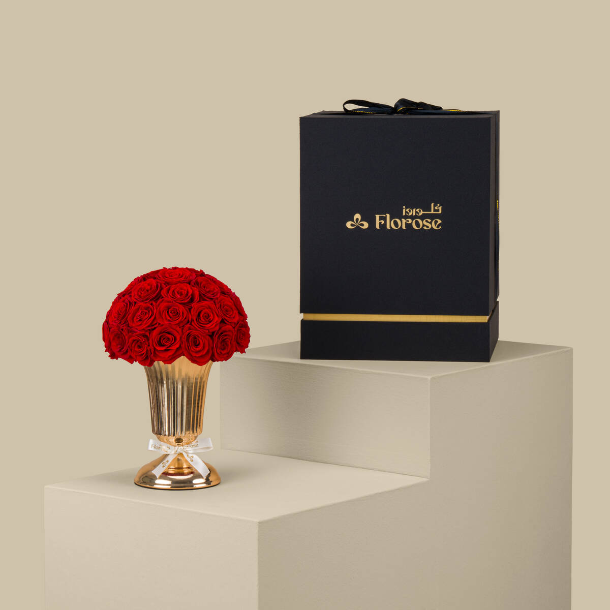 Preserved Red Roses Vase Preserved Red Roses Vase