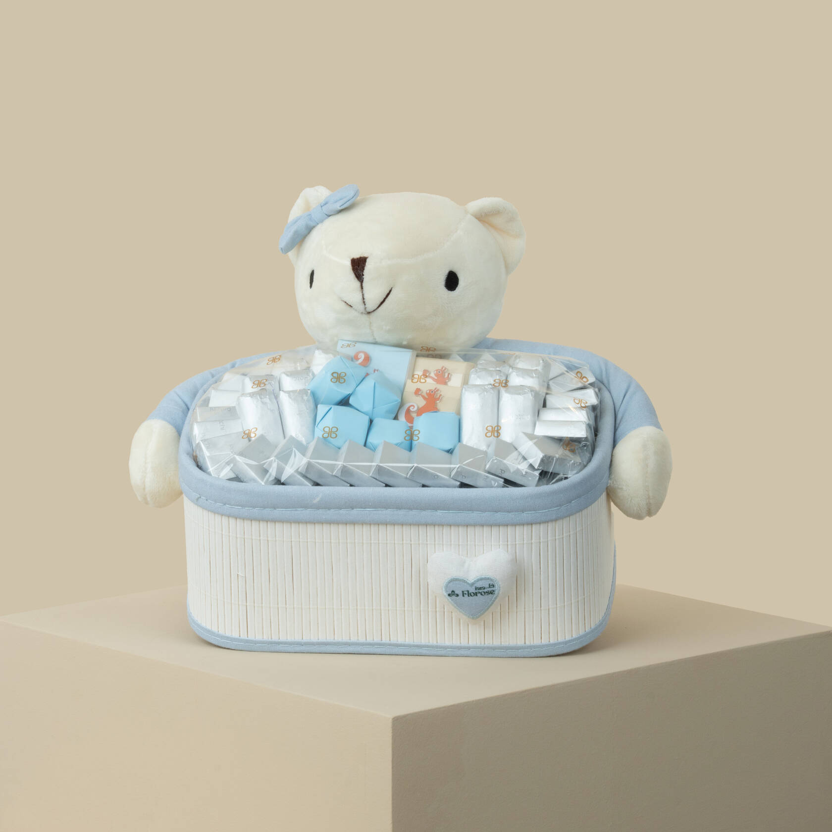 Patchi Chocolates Small Blue Bear Basket — 48 Pieces Patchi Chocolates Small Blue Bear Basket — 48 Pieces