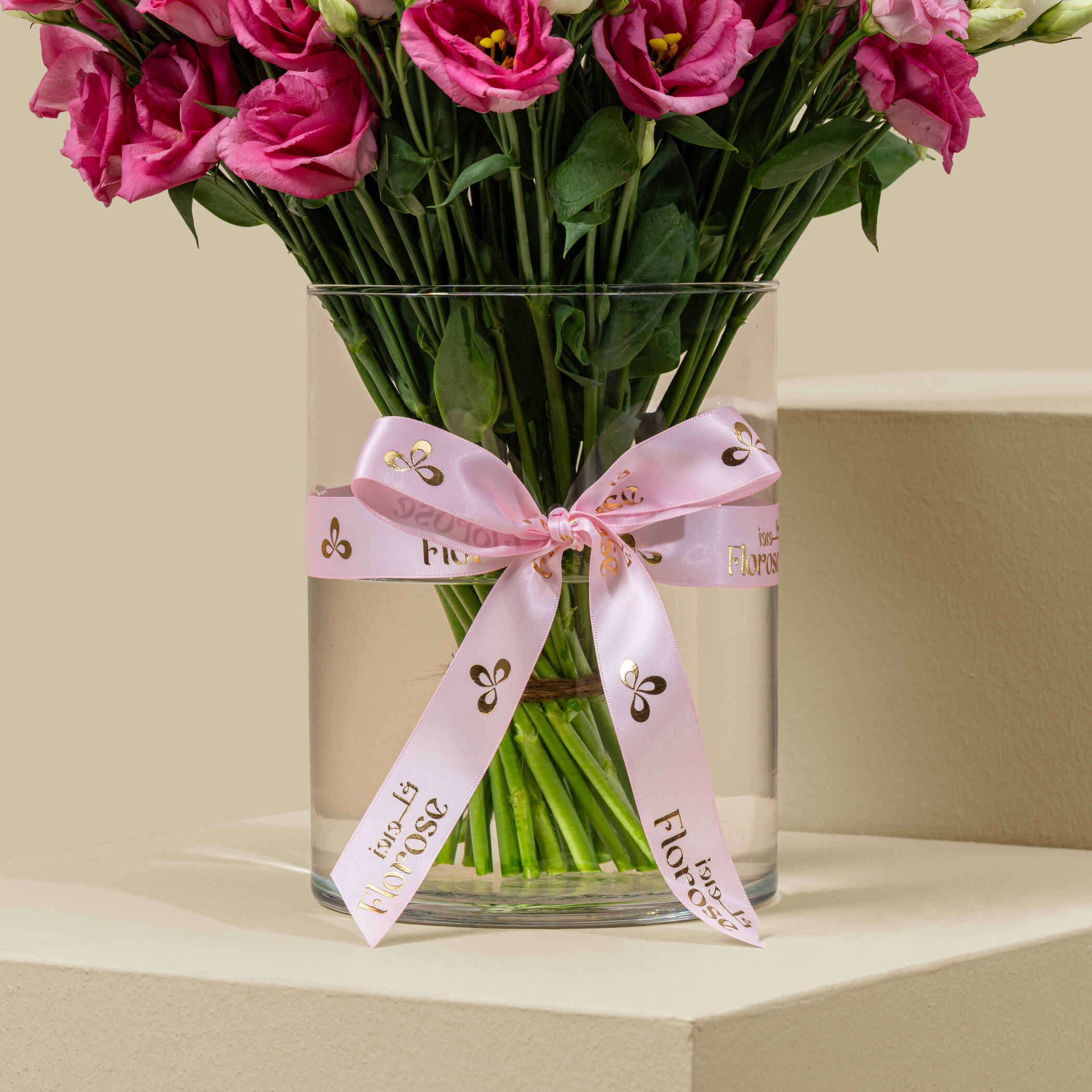 Pink Eustoma Vase Pink Eustoma Vase