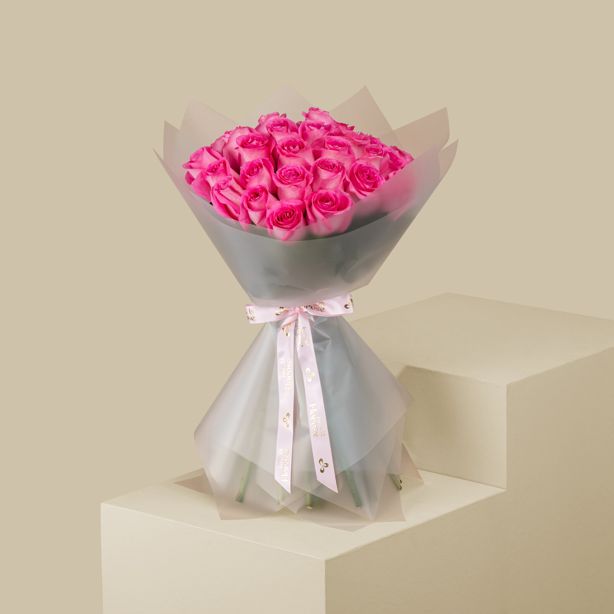 Exquisite Rose Bouquet Dark Pink | 35 Flowers Exquisite Rose Bouquet Dark Pink | 35 Flowers