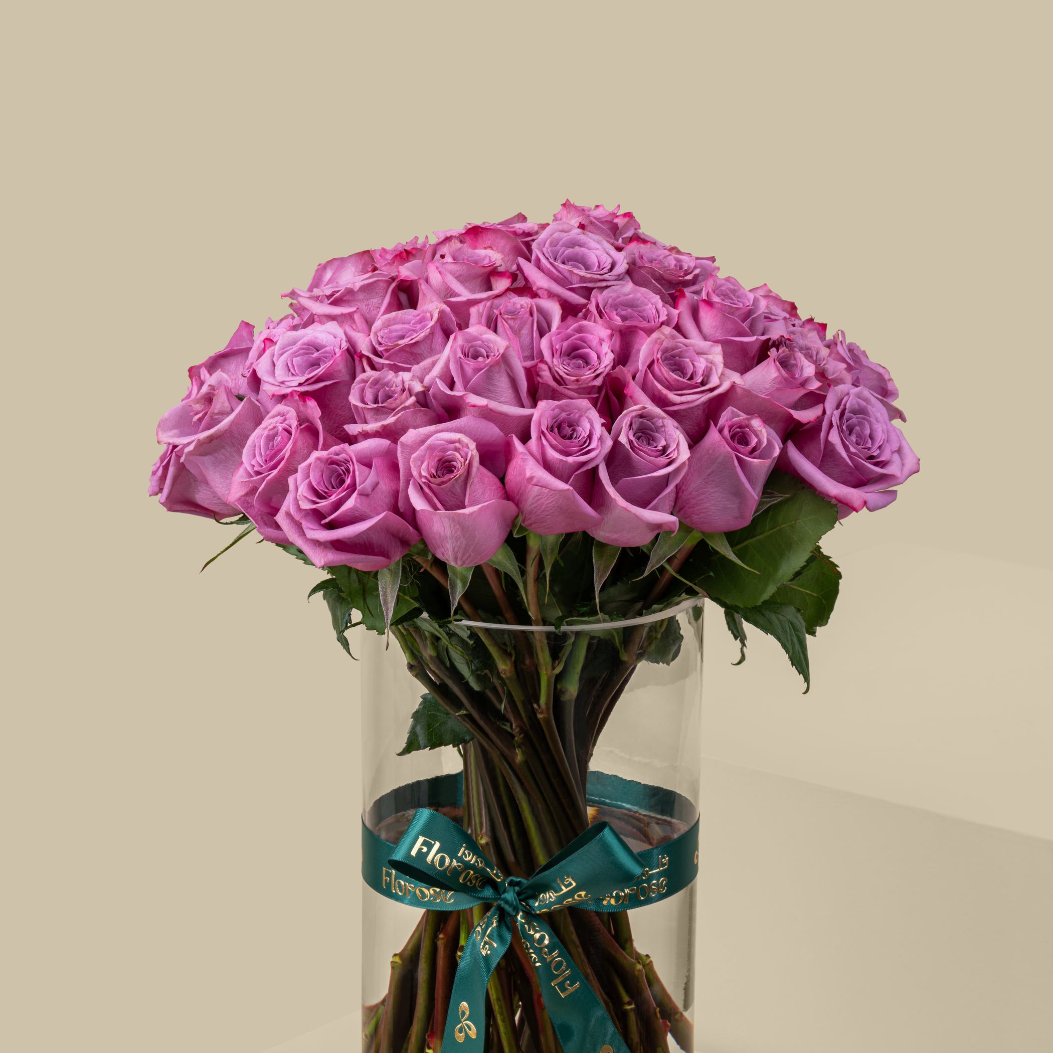 Charming Rose Vase Purple | 50 Flowers Charming Rose Vase Purple | 50 Flowers