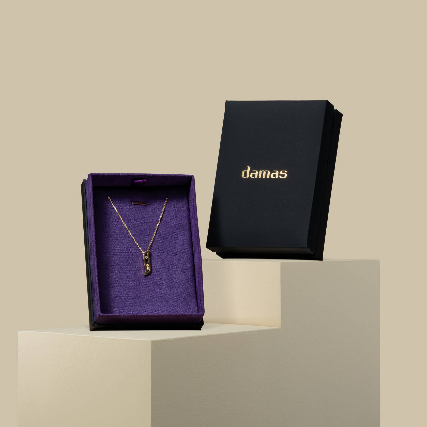 Damas | Alif Brilliance Yellow Gold and Diamond Necklace Damas | Alif Brilliance Yellow Gold and Diamond Necklace