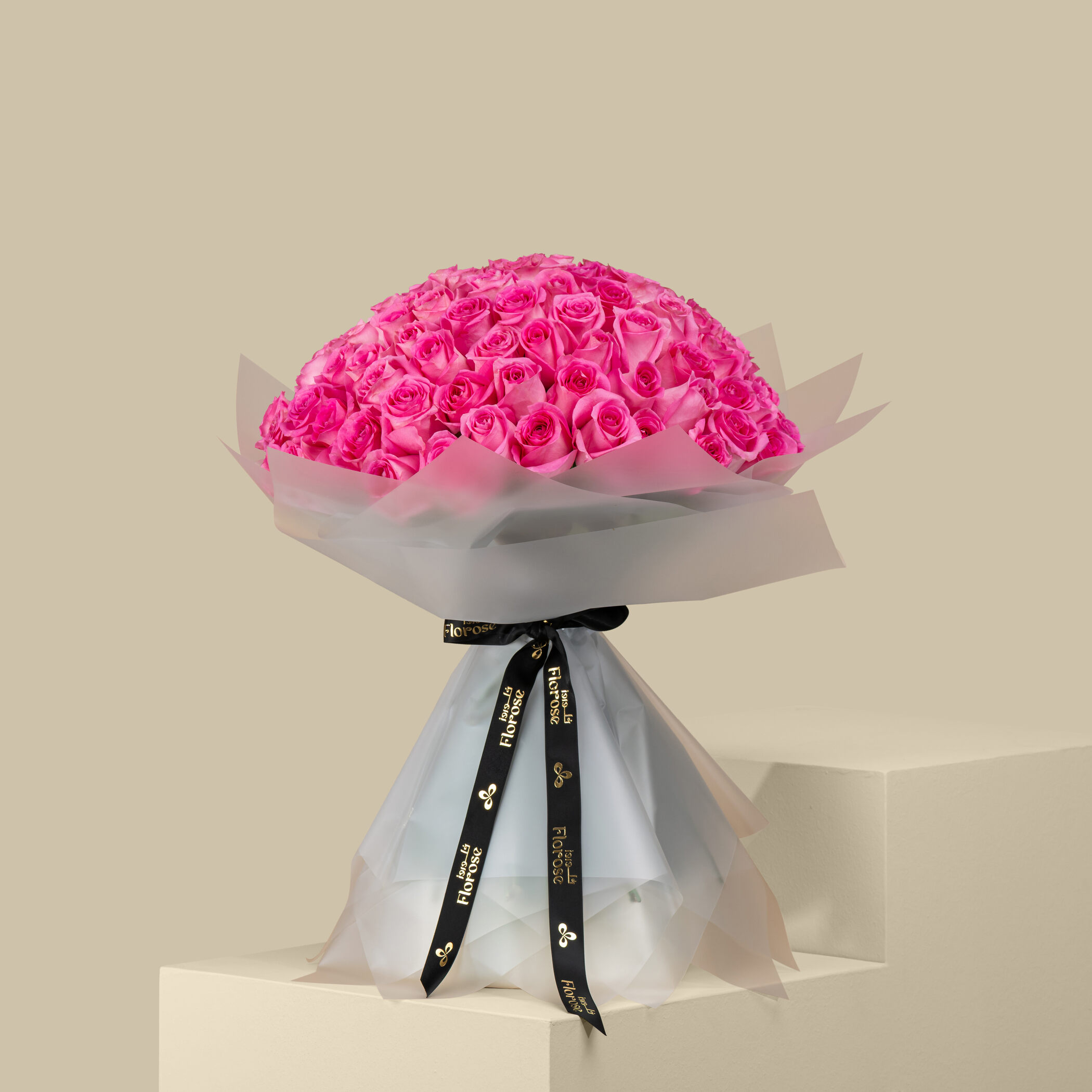 Beautiful Rose Bouquet Dark Pink | 100 Flowers Beautiful Rose Bouquet Dark Pink | 100 Flowers